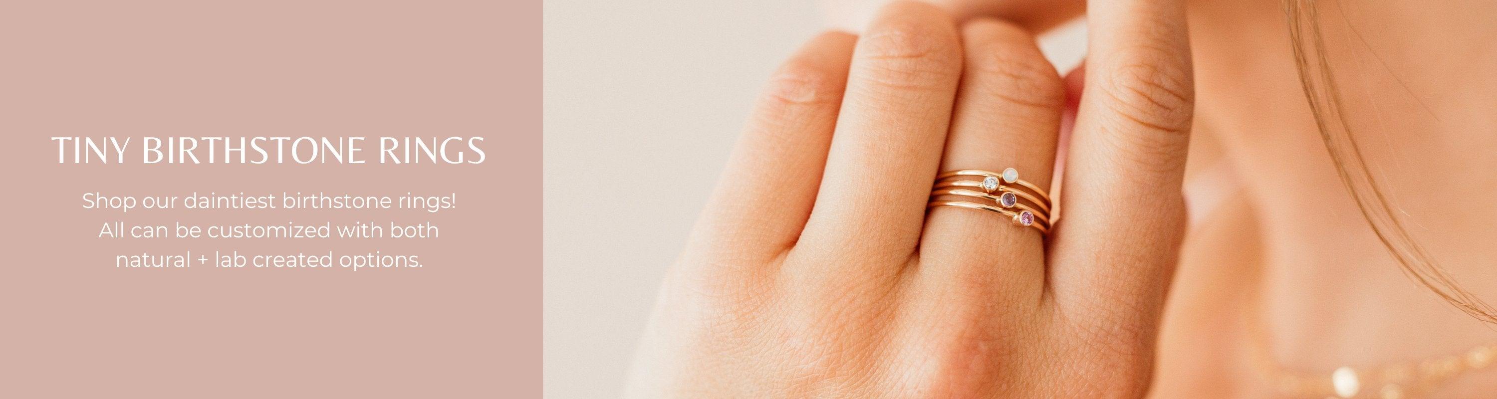 Tiny Birthstone Rings - Nolia Jewelry - Meaningful + Sustainably Handcrafted Jewelry