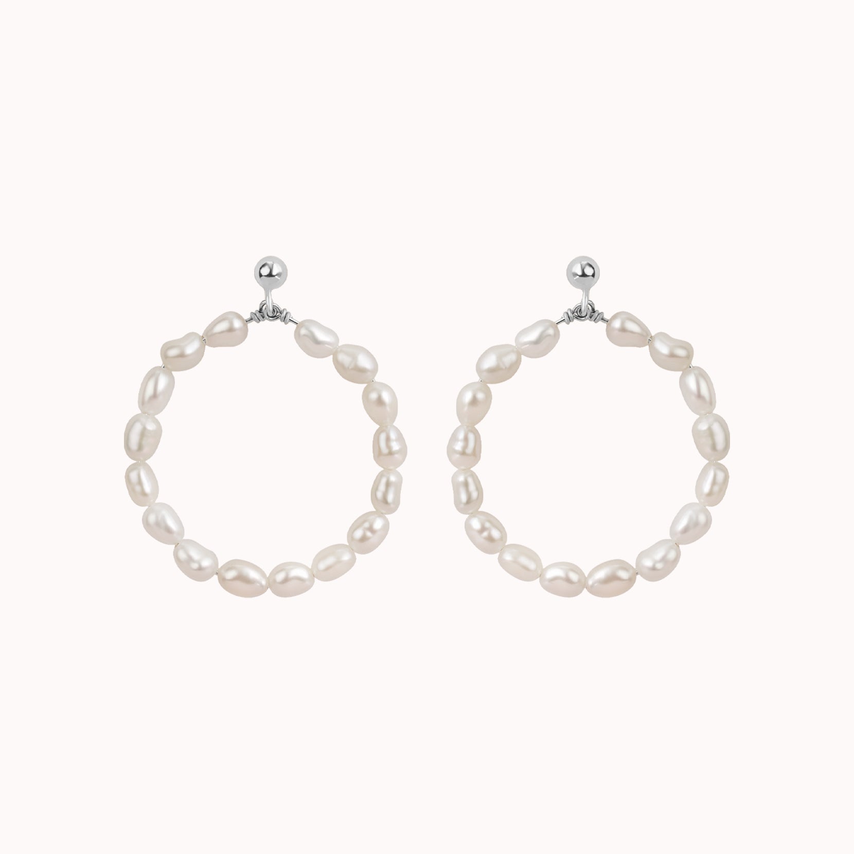 Carina Pearl Hoop Earrings