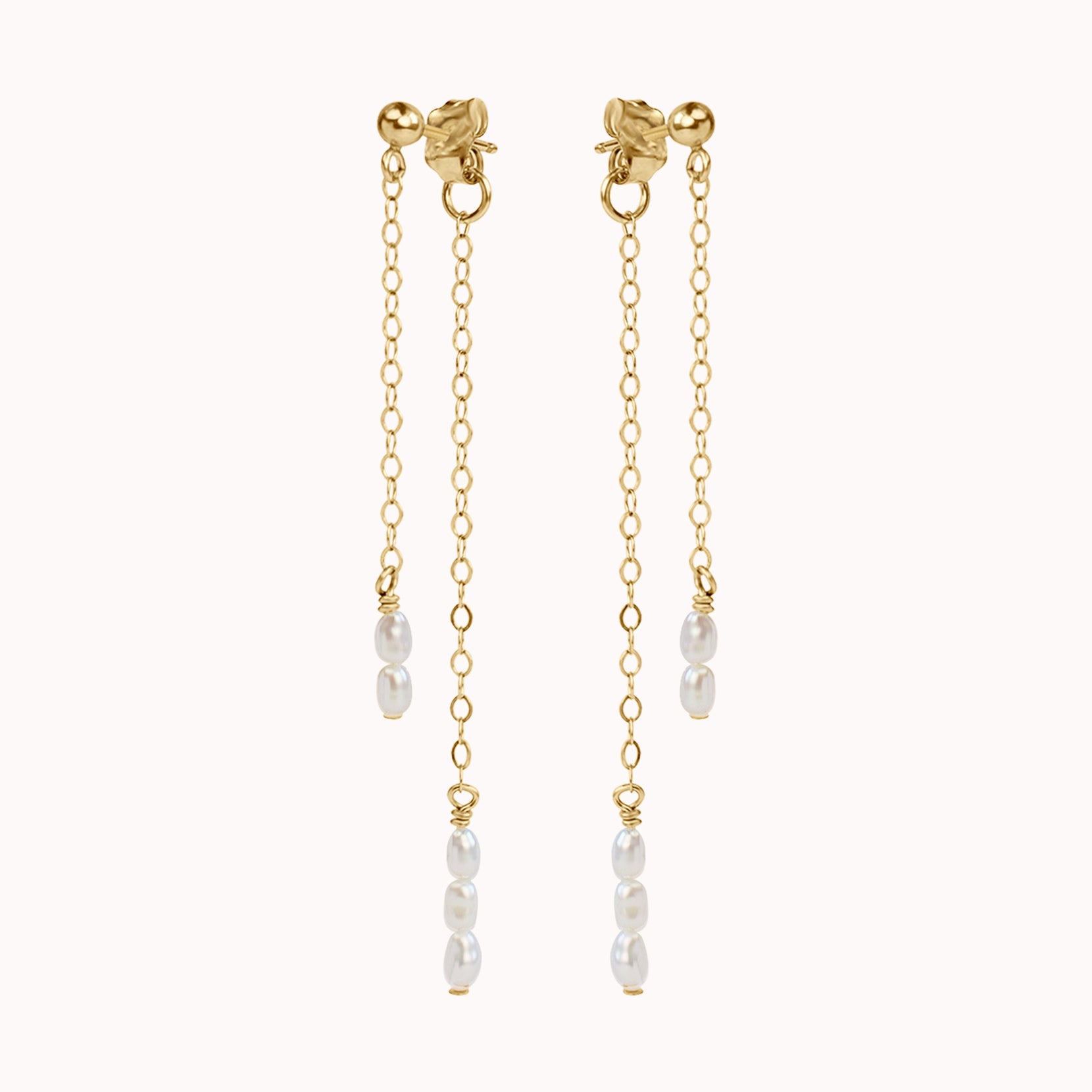 Cordelia Double Pearl Drop Earrings