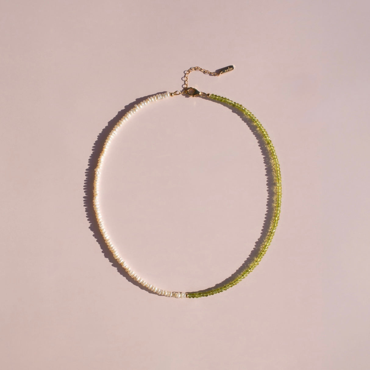 Peridot + Pearl Statement Necklace • Color Coded Collection