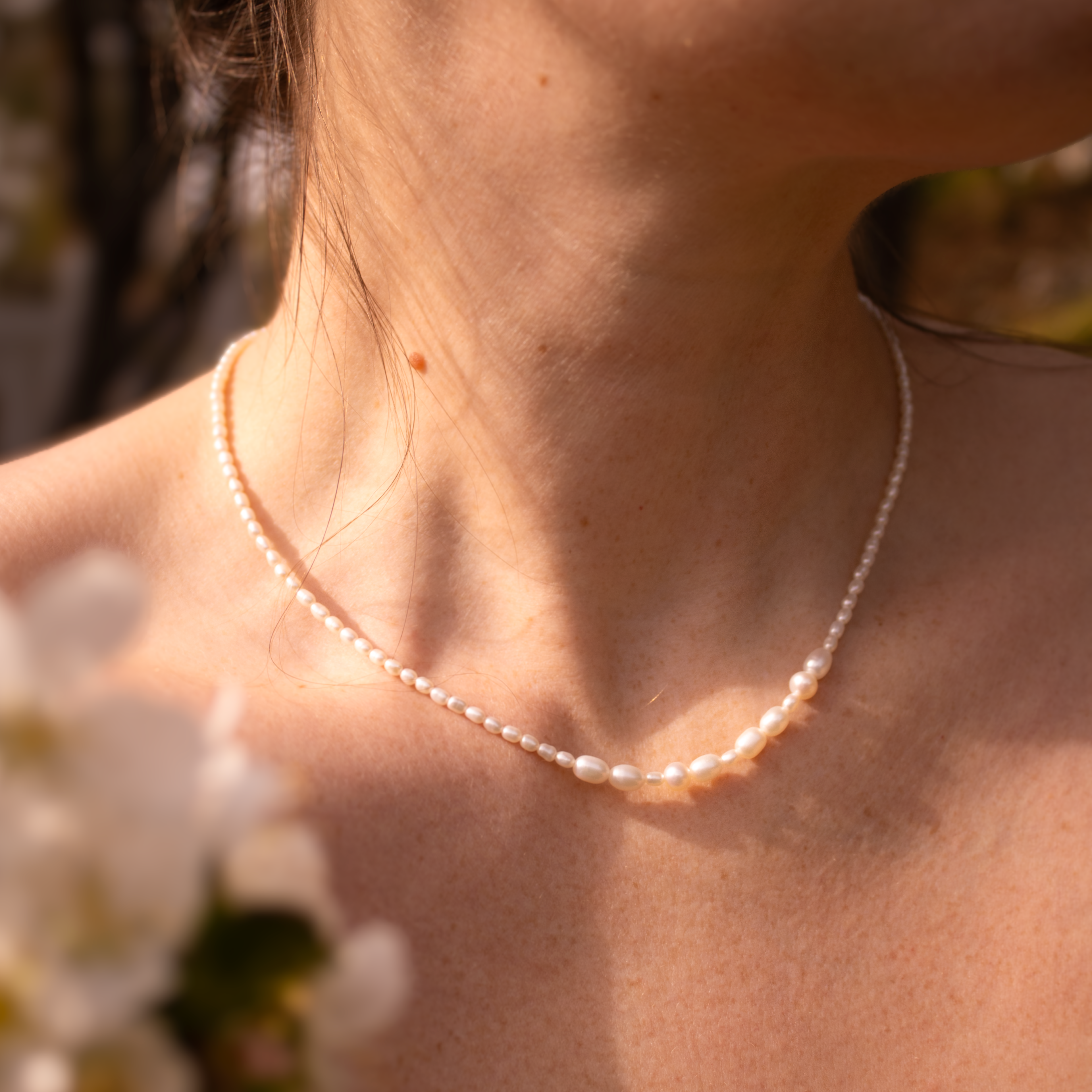MAMA Morse Code Pearl Necklace