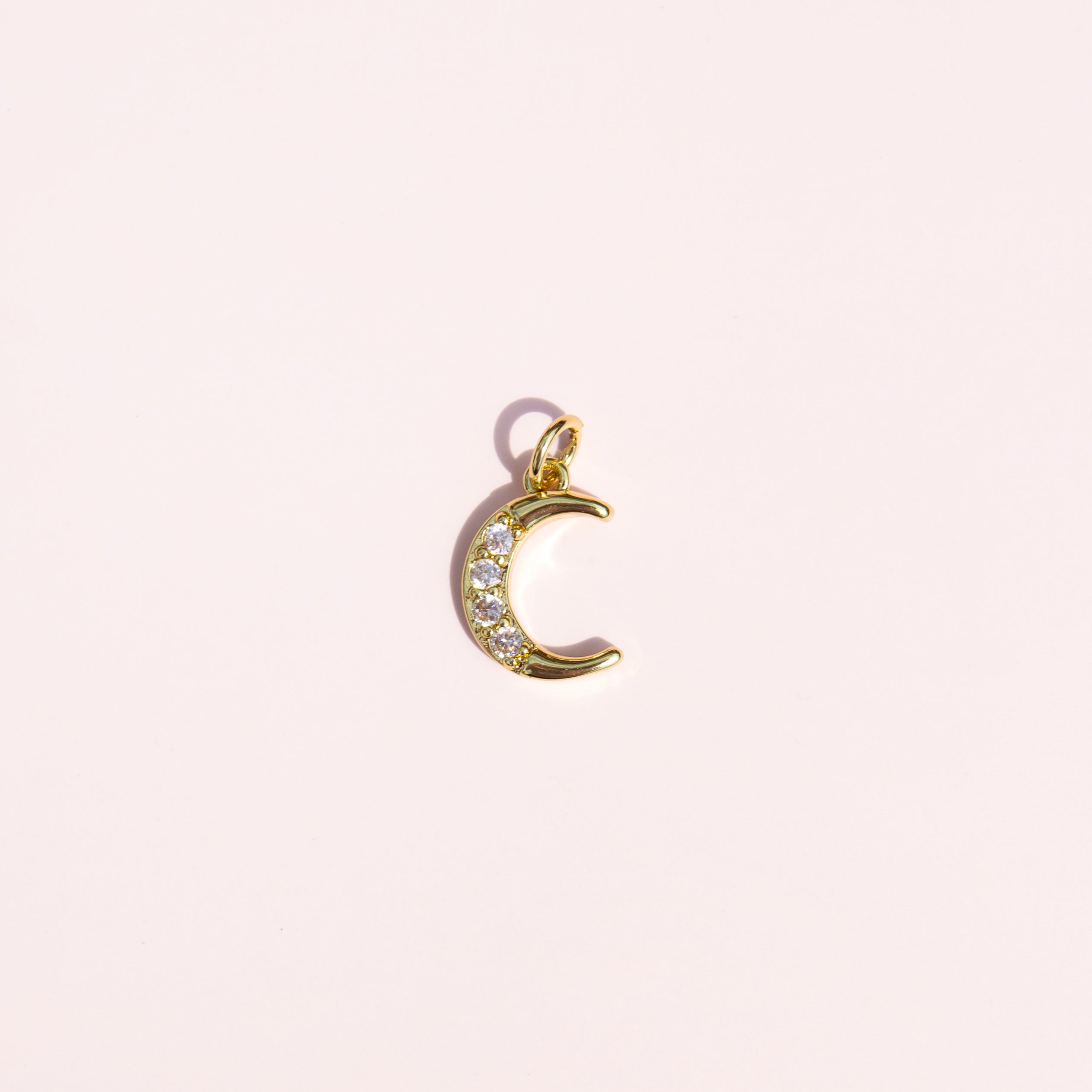 Tiny Diamond Moon Charm