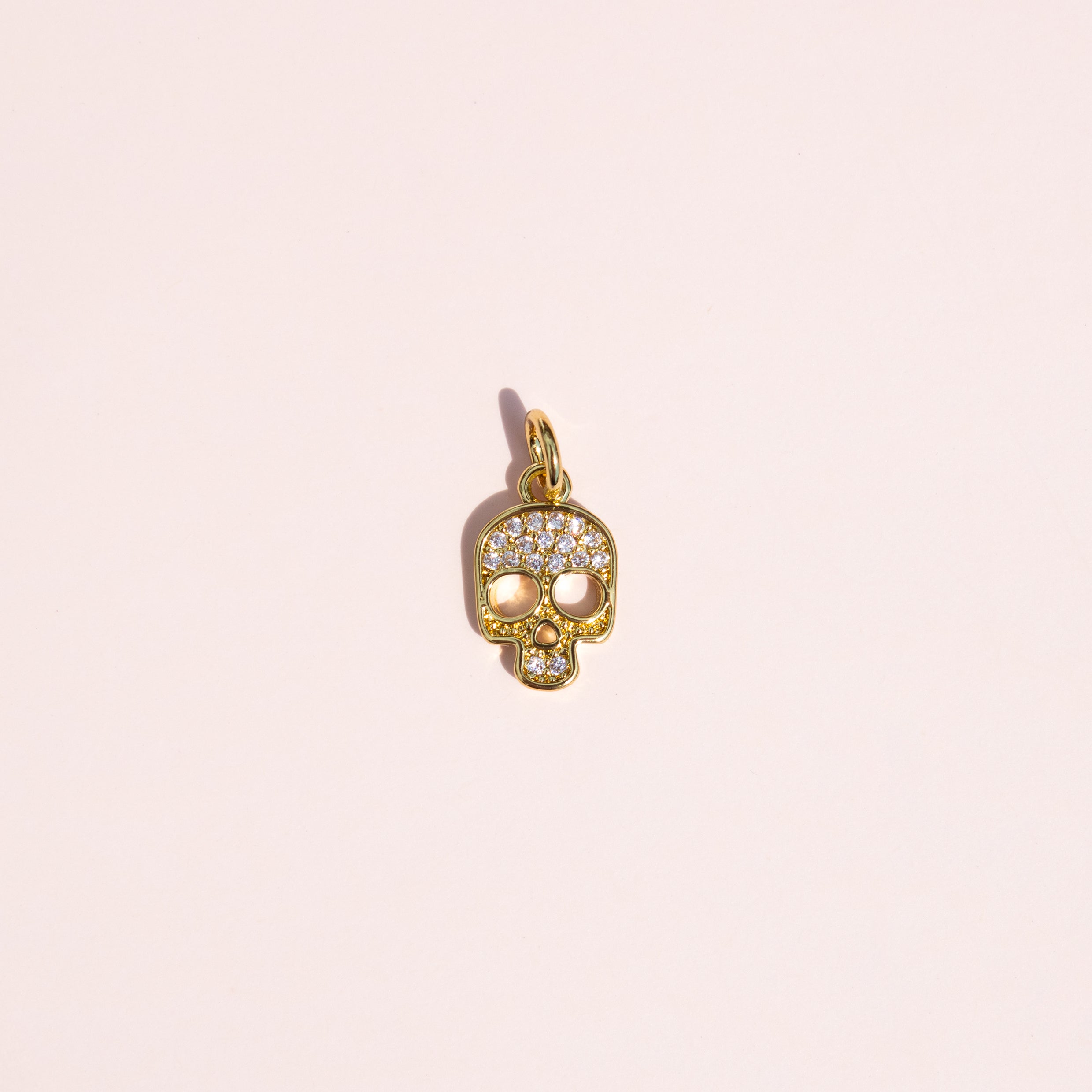 Tiny Diamond Skull Charm