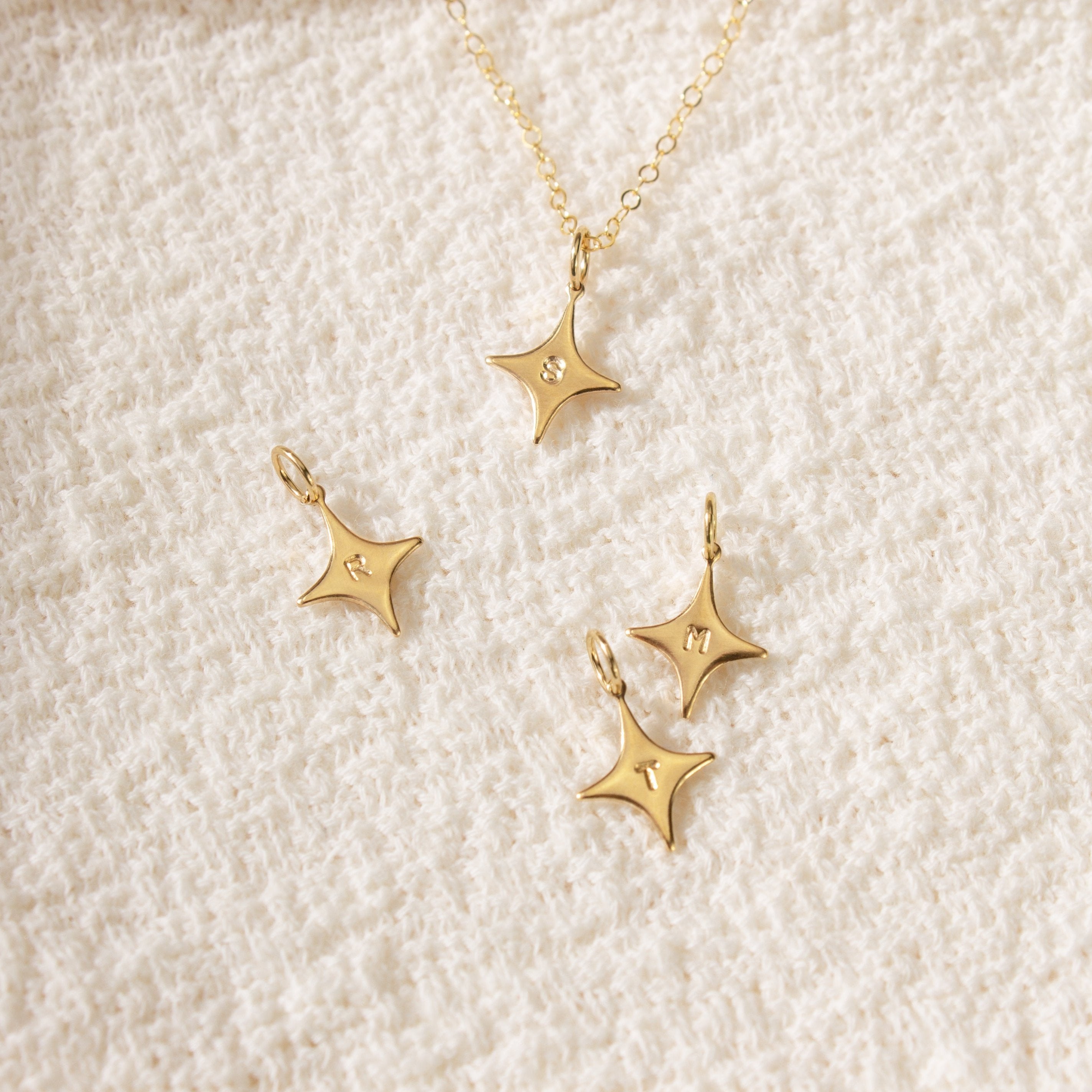 Tiny Star Initial Necklace