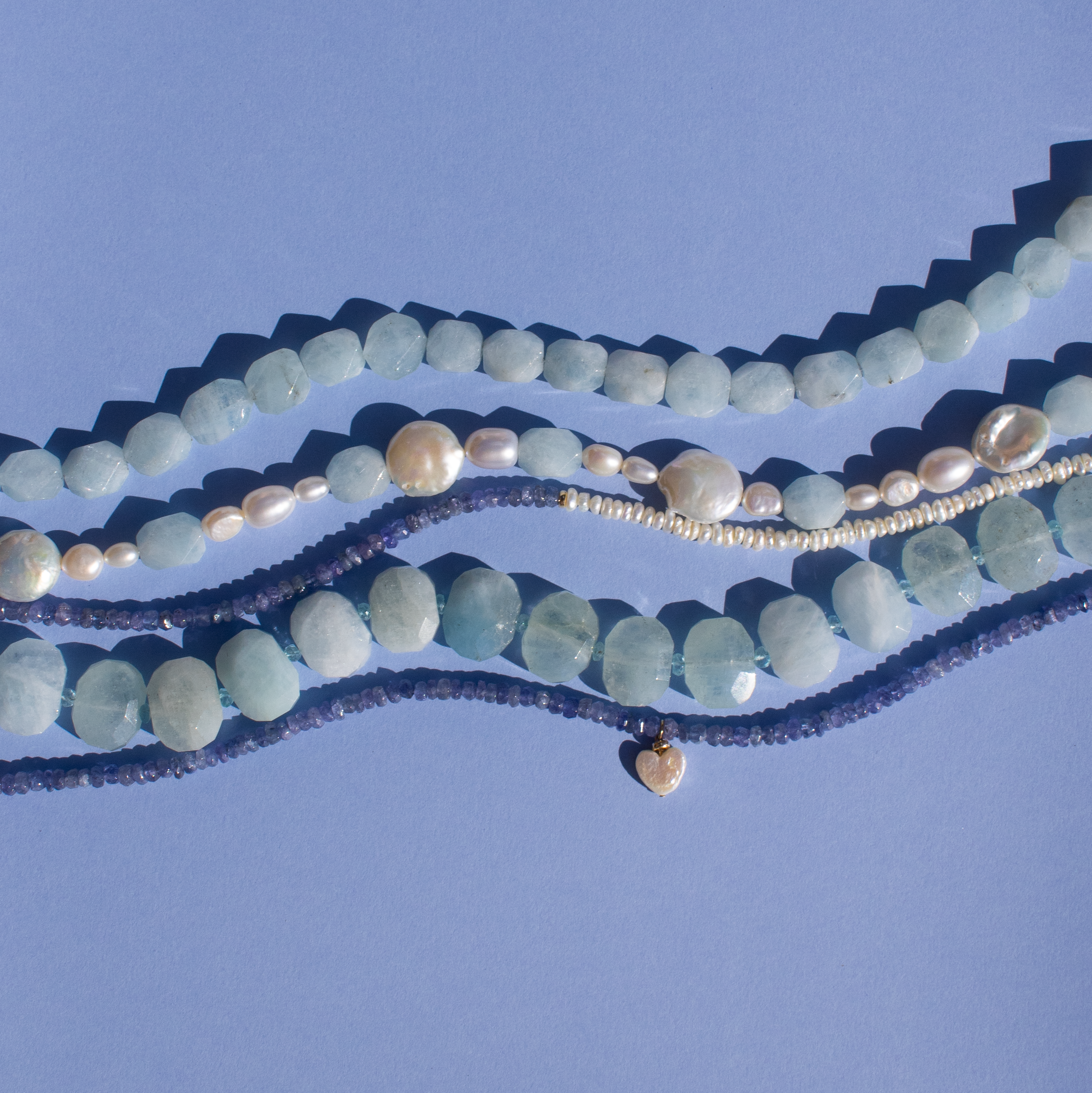 Aquamarine Nugget Necklace • Color Coded Collection