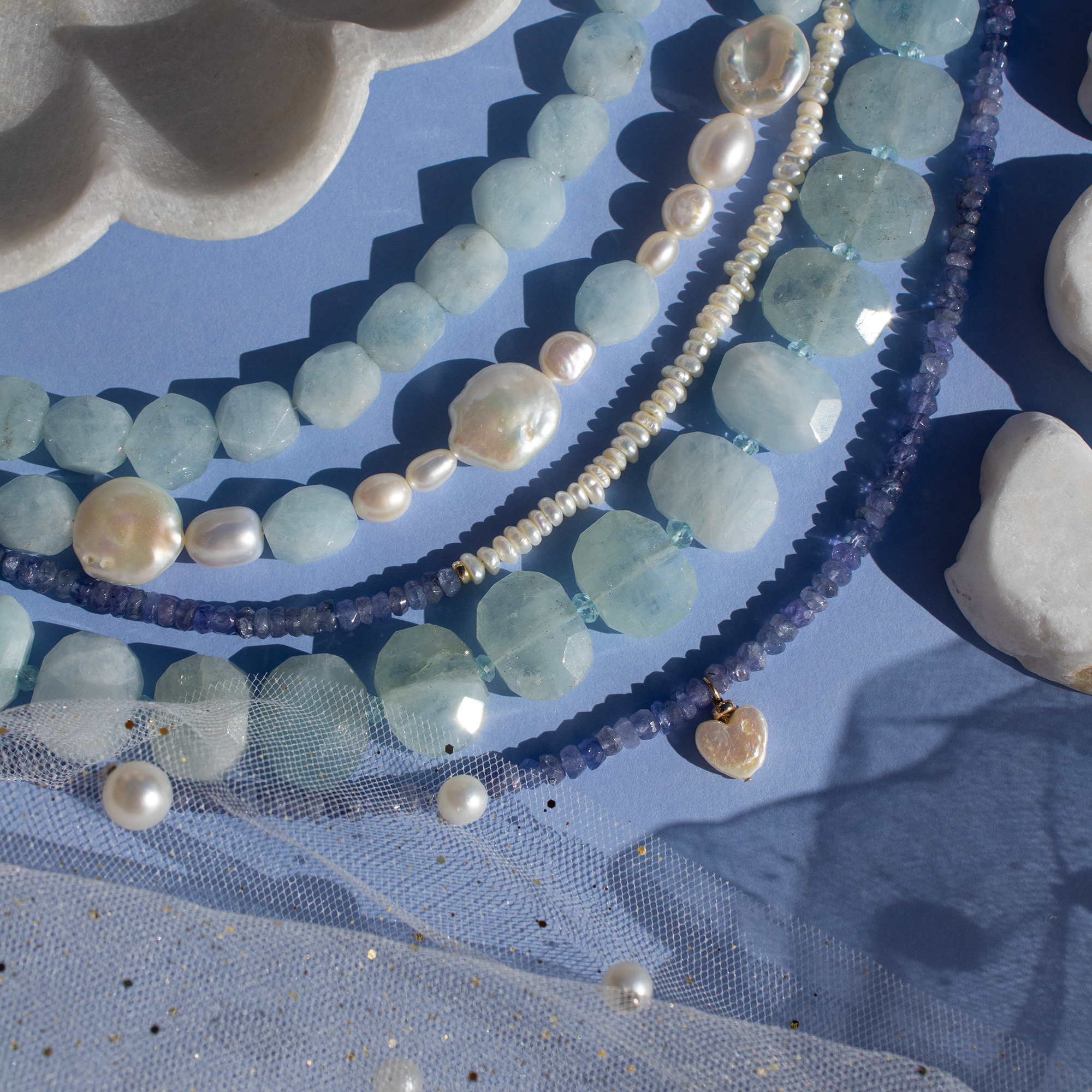 Aquamarine Nugget Necklace • Color Coded Collection