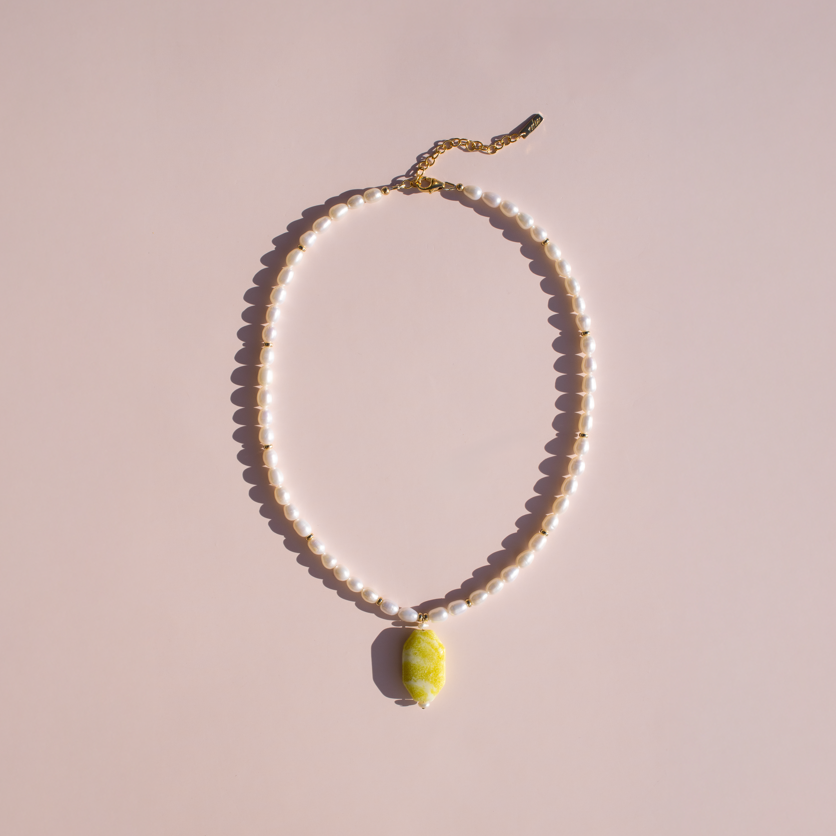 Pearl + Gemstone Pendant Necklace • Color Coded Collection