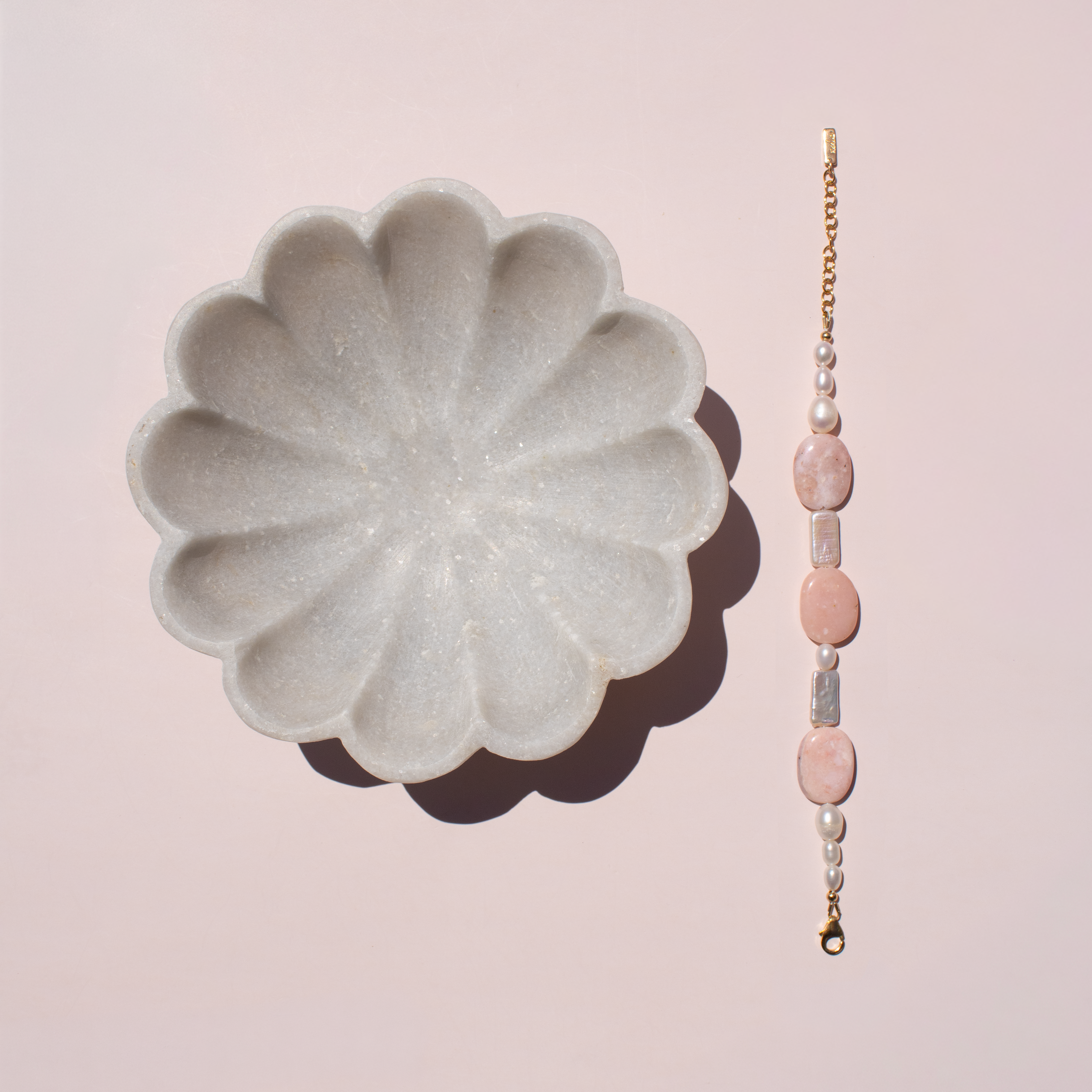 Wildrose Statement Bracelet • Pink Opal + Freshwater Pearl