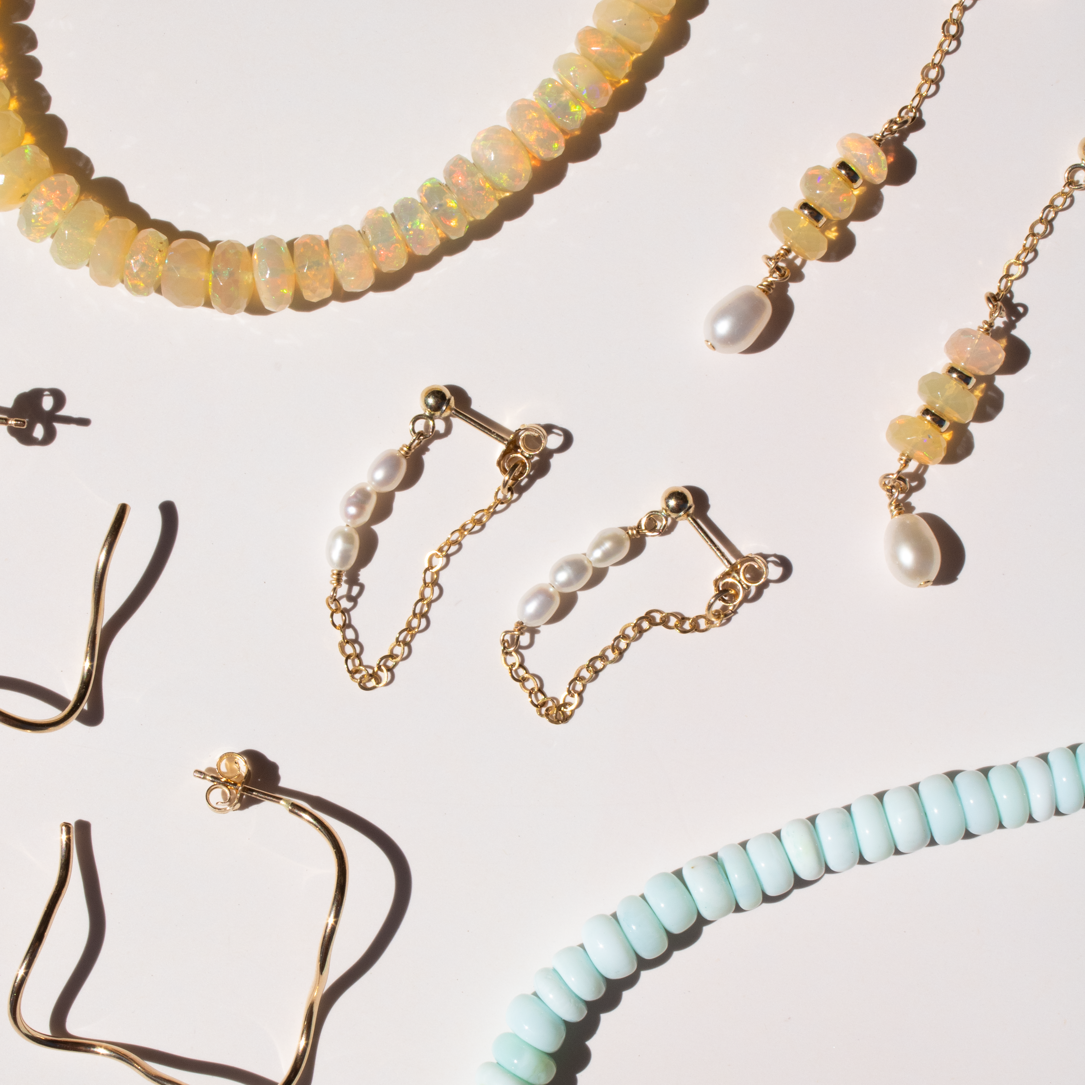 Maris Pearl Chain Loop Earrings