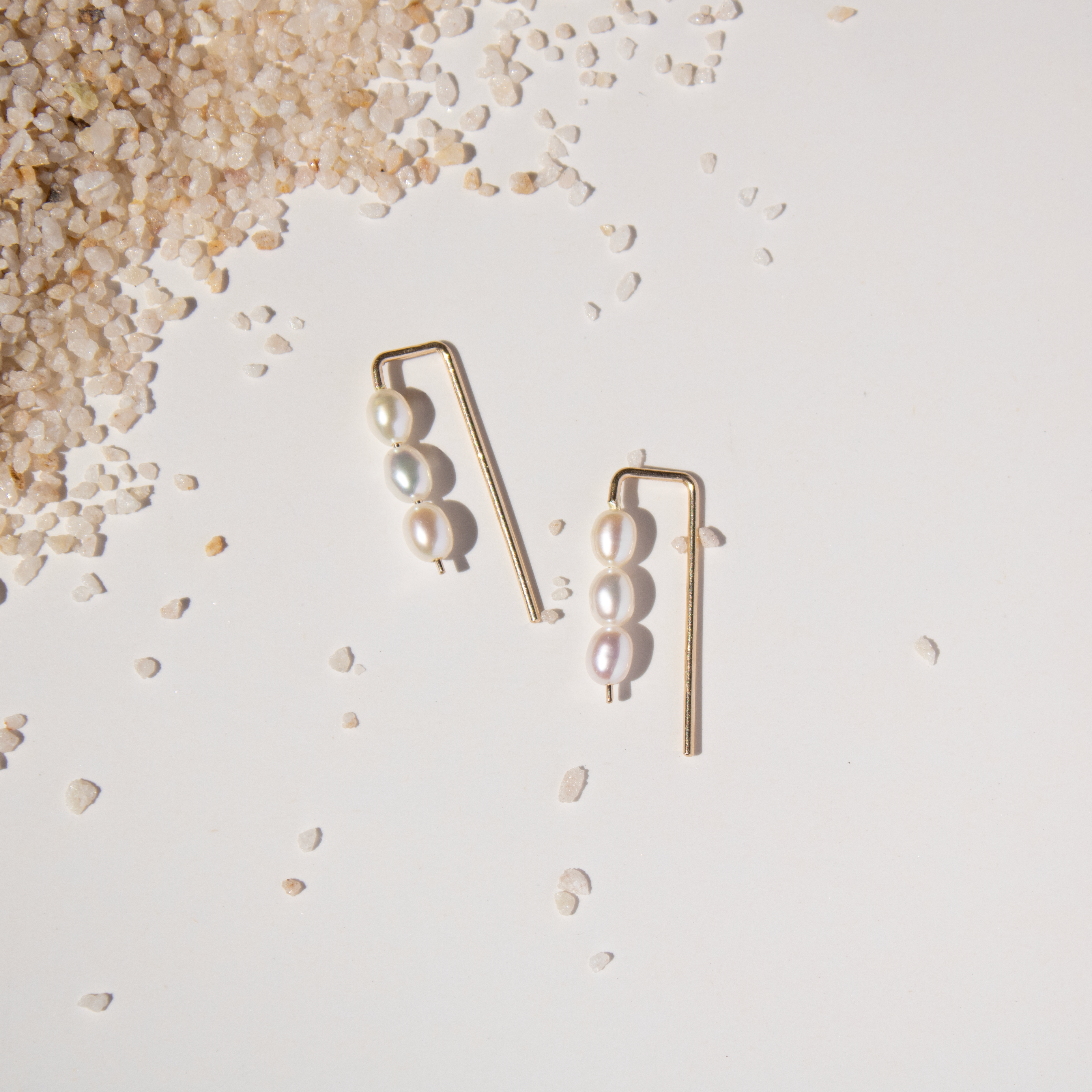 Solene Pearl Climber Earrings