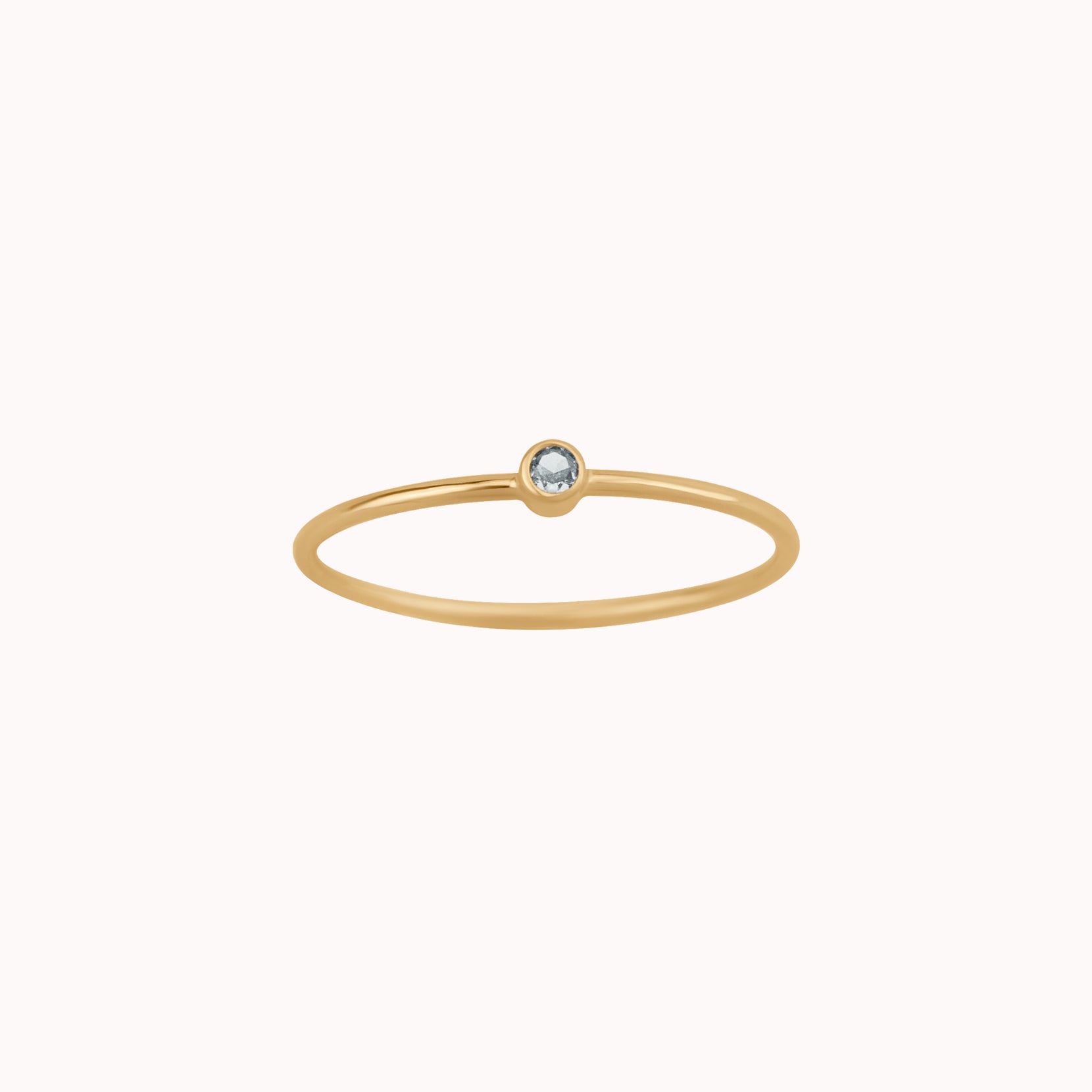 Tiny March Birthstone Ring ∙ Aquamarine Waterproof