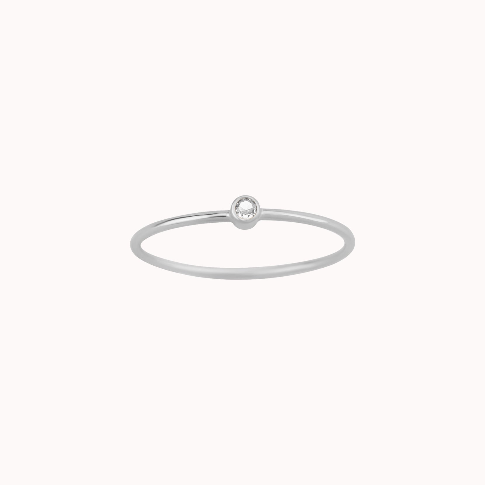 Tiny April Birthstone Ring ∙ Diamond