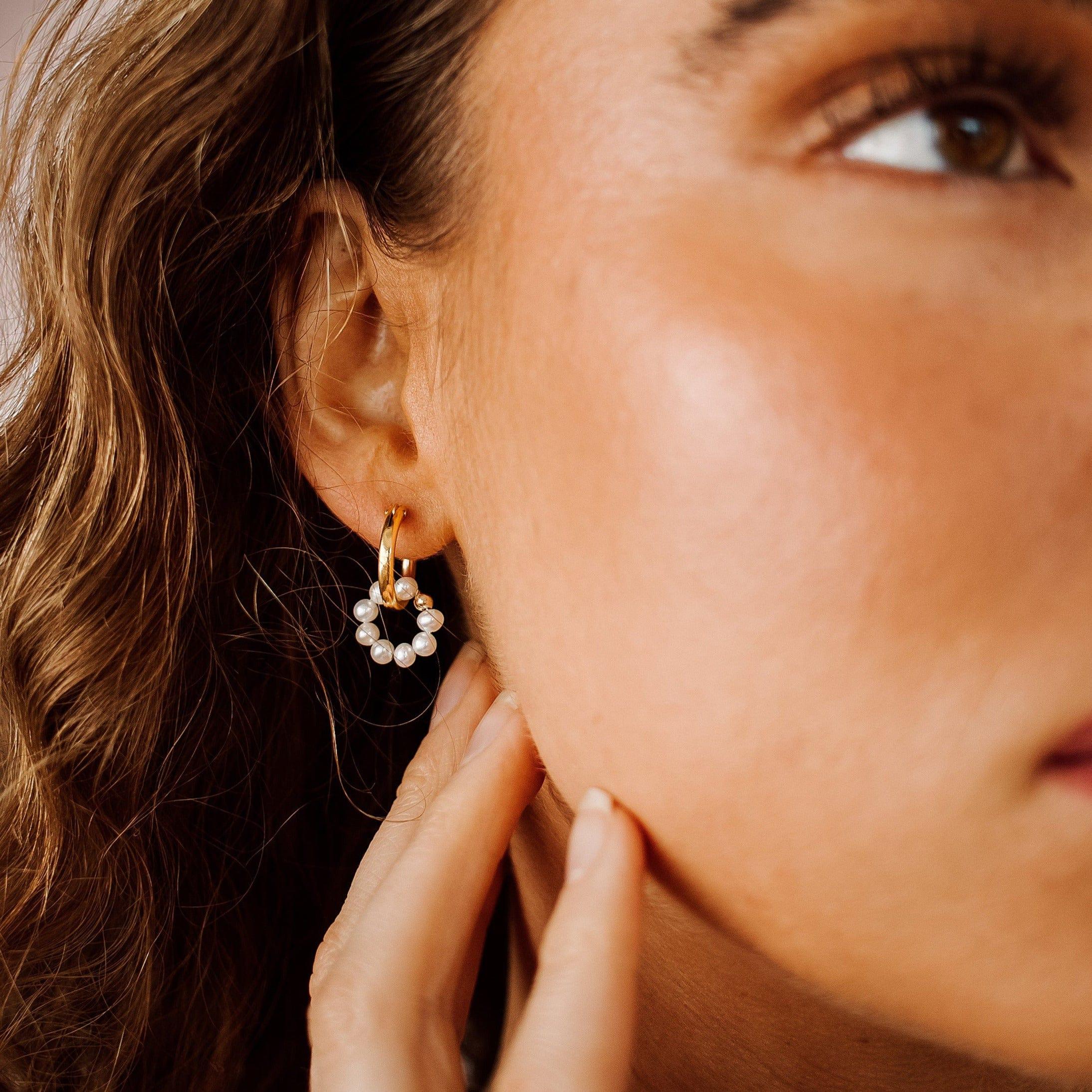 Alice Pearl Hoop Earrings - Nolia Jewelry - Meaningful + Sustainably Handcrafted Jewelry