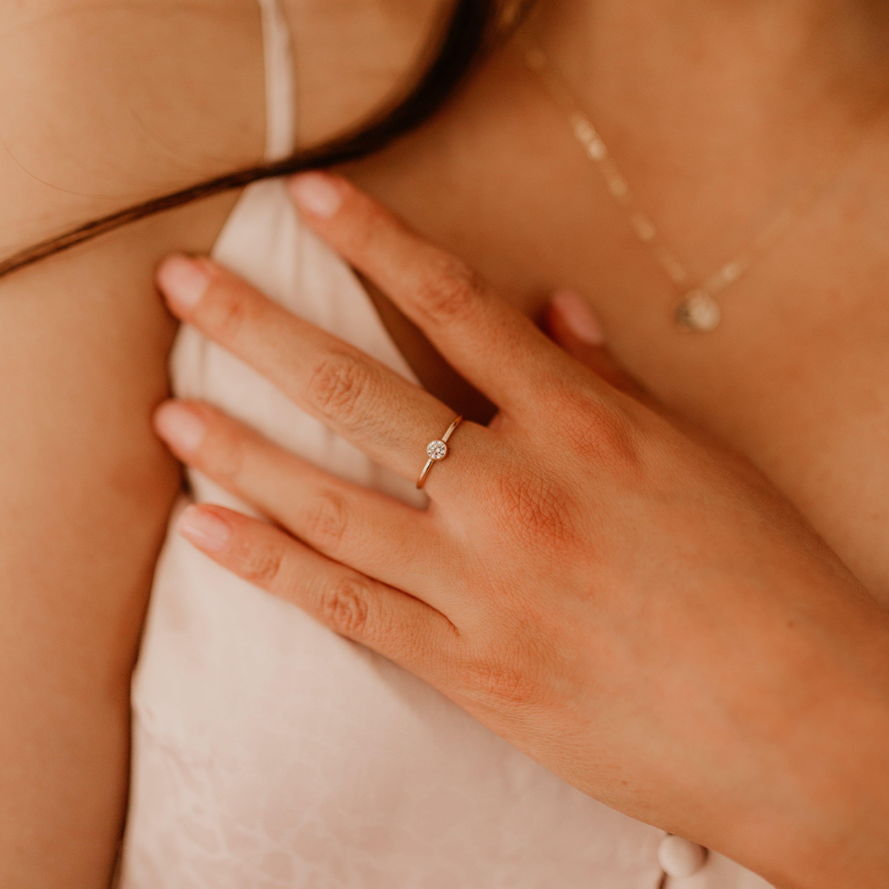 April Birthstone Ring ∙ Cubic Zirconia - Nolia Jewelry - Meaningful + Sustainably Handcrafted Jewelry