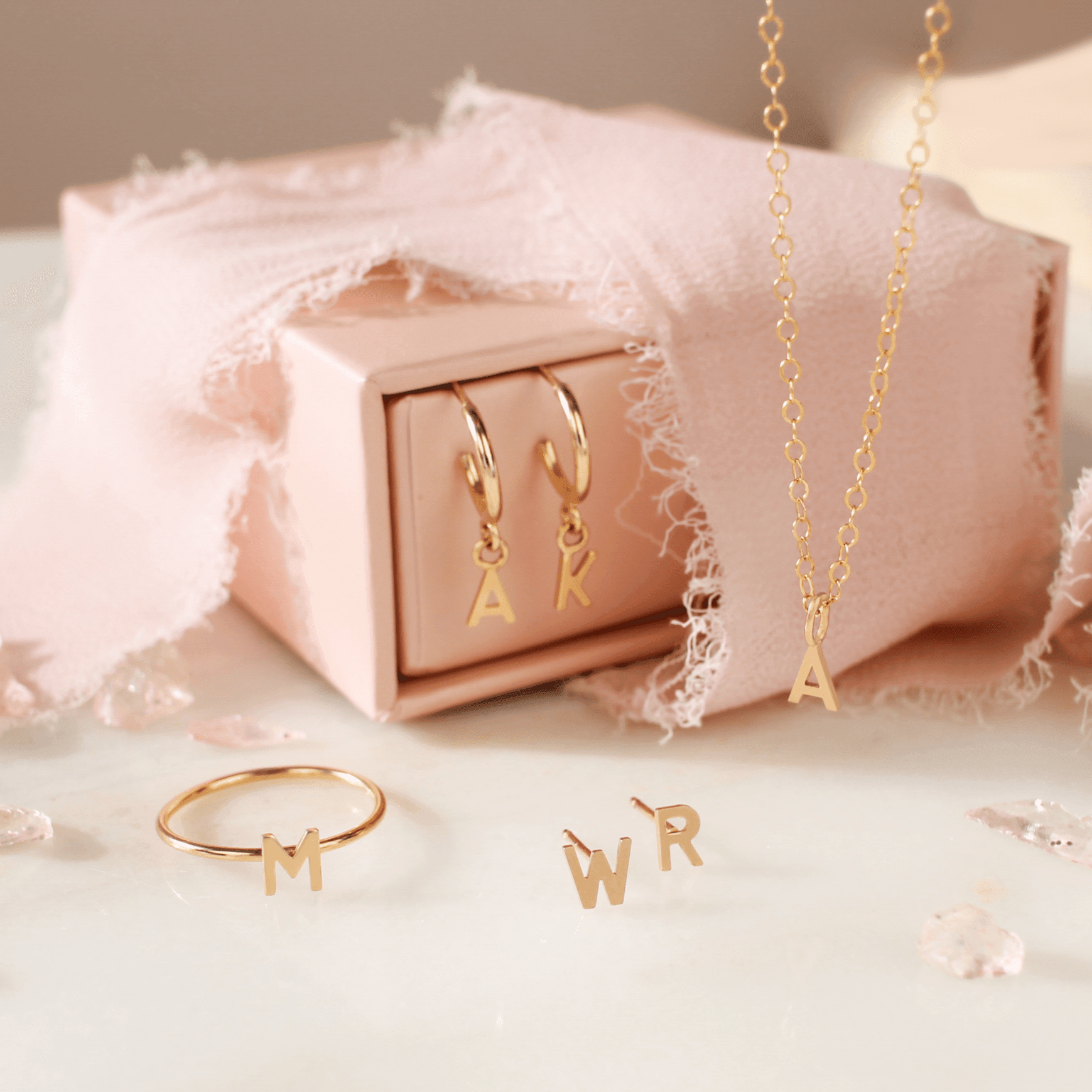 Ava Initial Hoop Earring • Single - Nolia Jewelry - Meaningful + Sustainably Handcrafted Jewelry