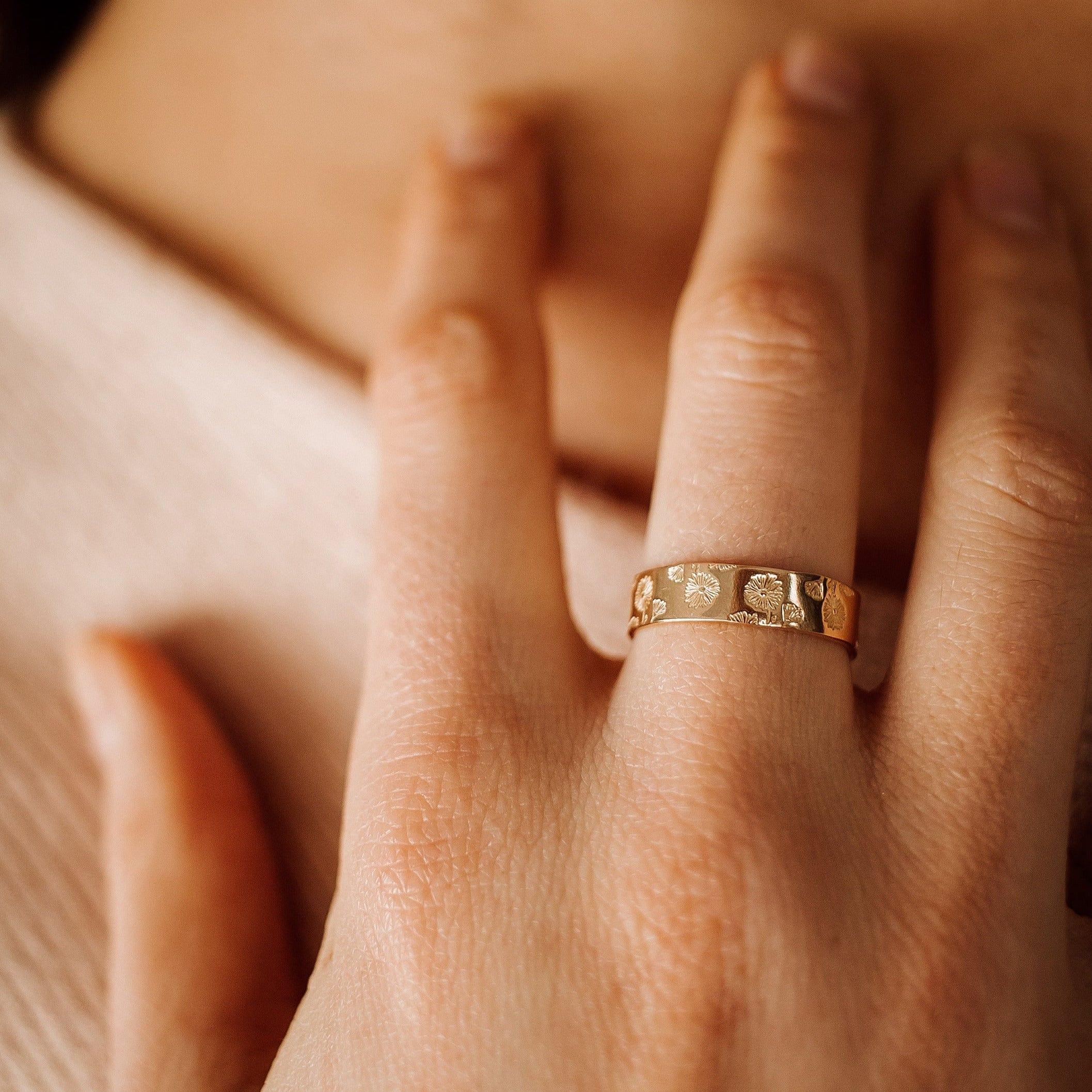 Birth Flower Band - Nolia Jewelry - Meaningful + Sustainably Handcrafted Jewelry