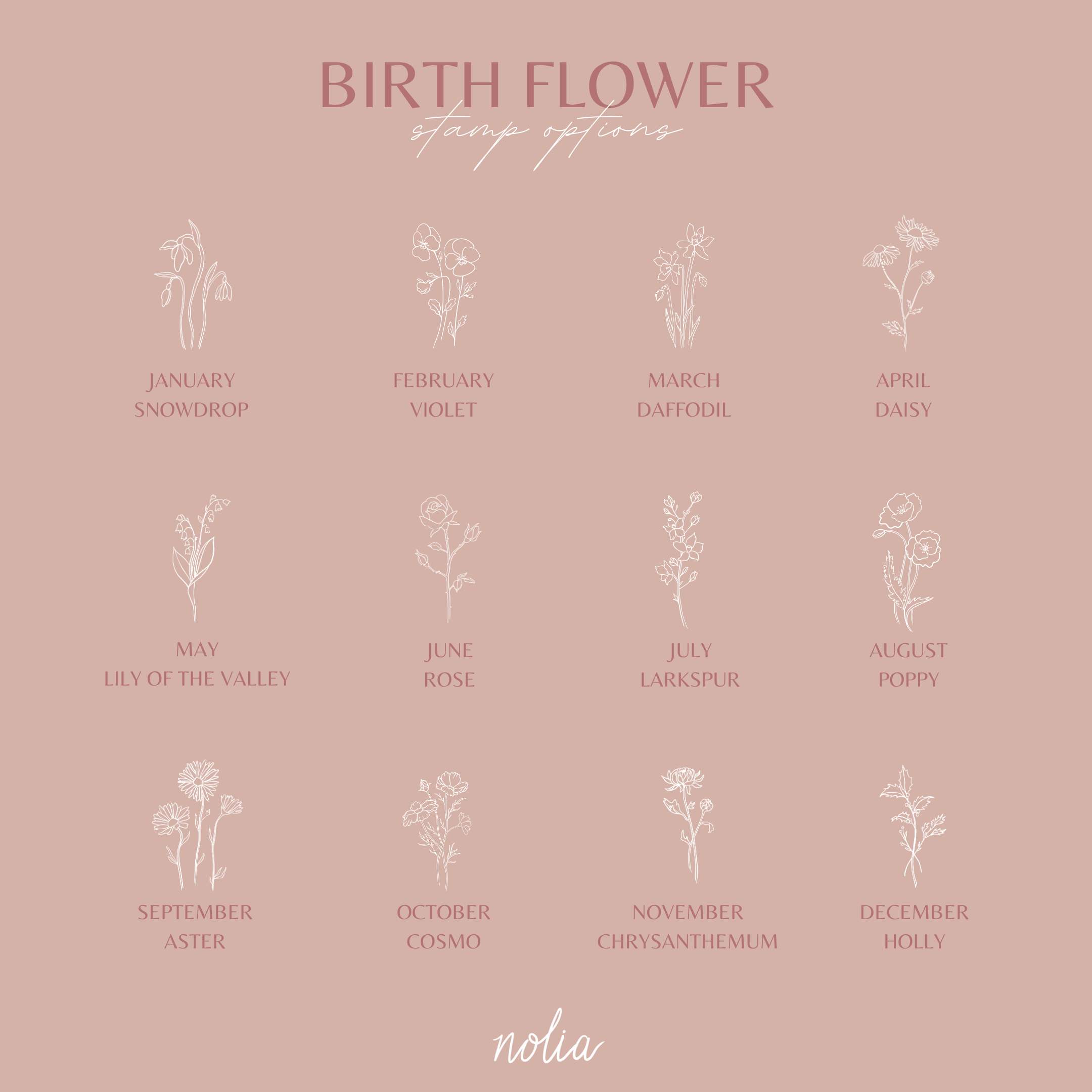Birth Flower Charm ⢠Add On - Nolia Jewelry - Meaningful + Sustainably Handcrafted Jewelry