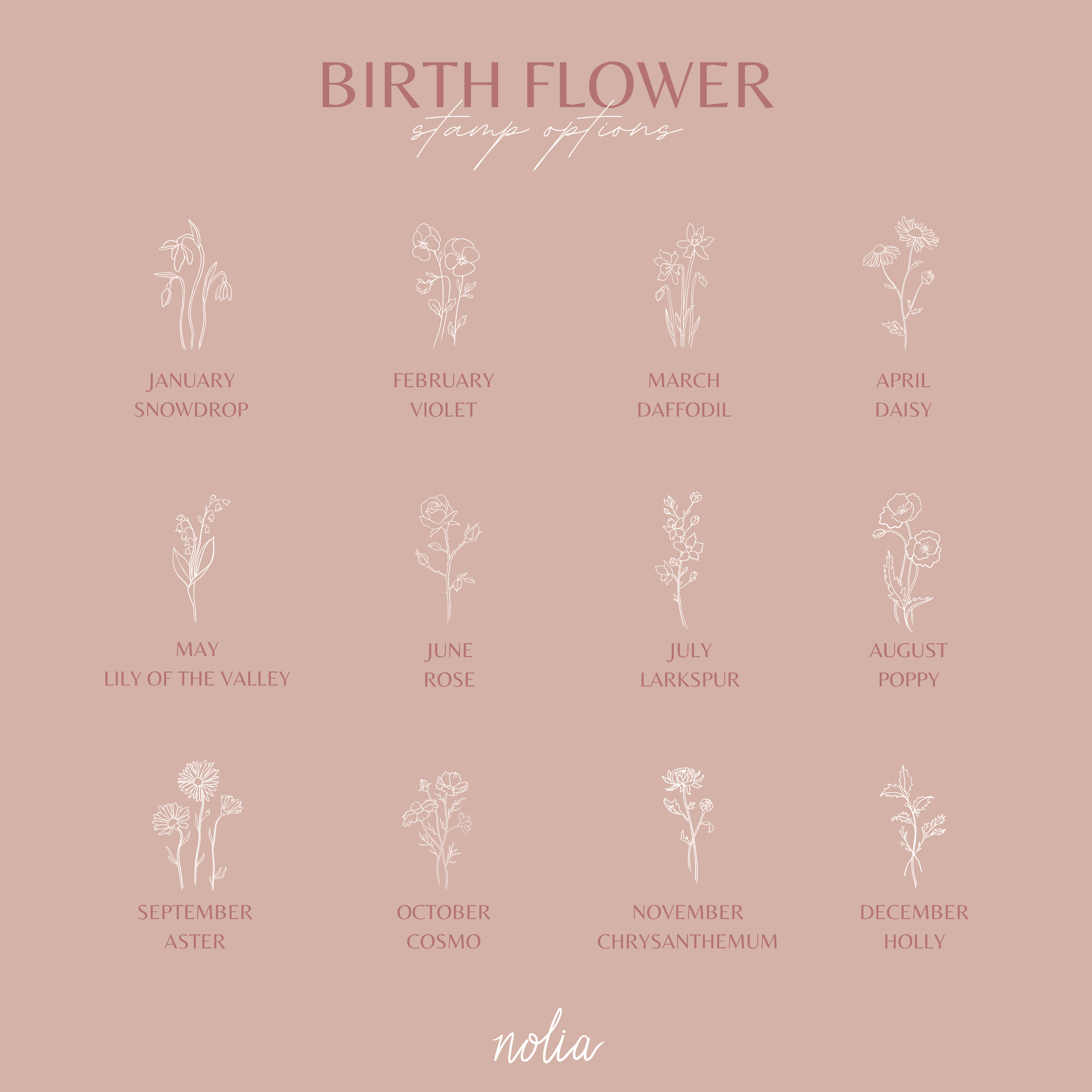 Birth Flower Hoop Earrings - Nolia Jewelry - Meaningful + Sustainably Handcrafted Jewelry