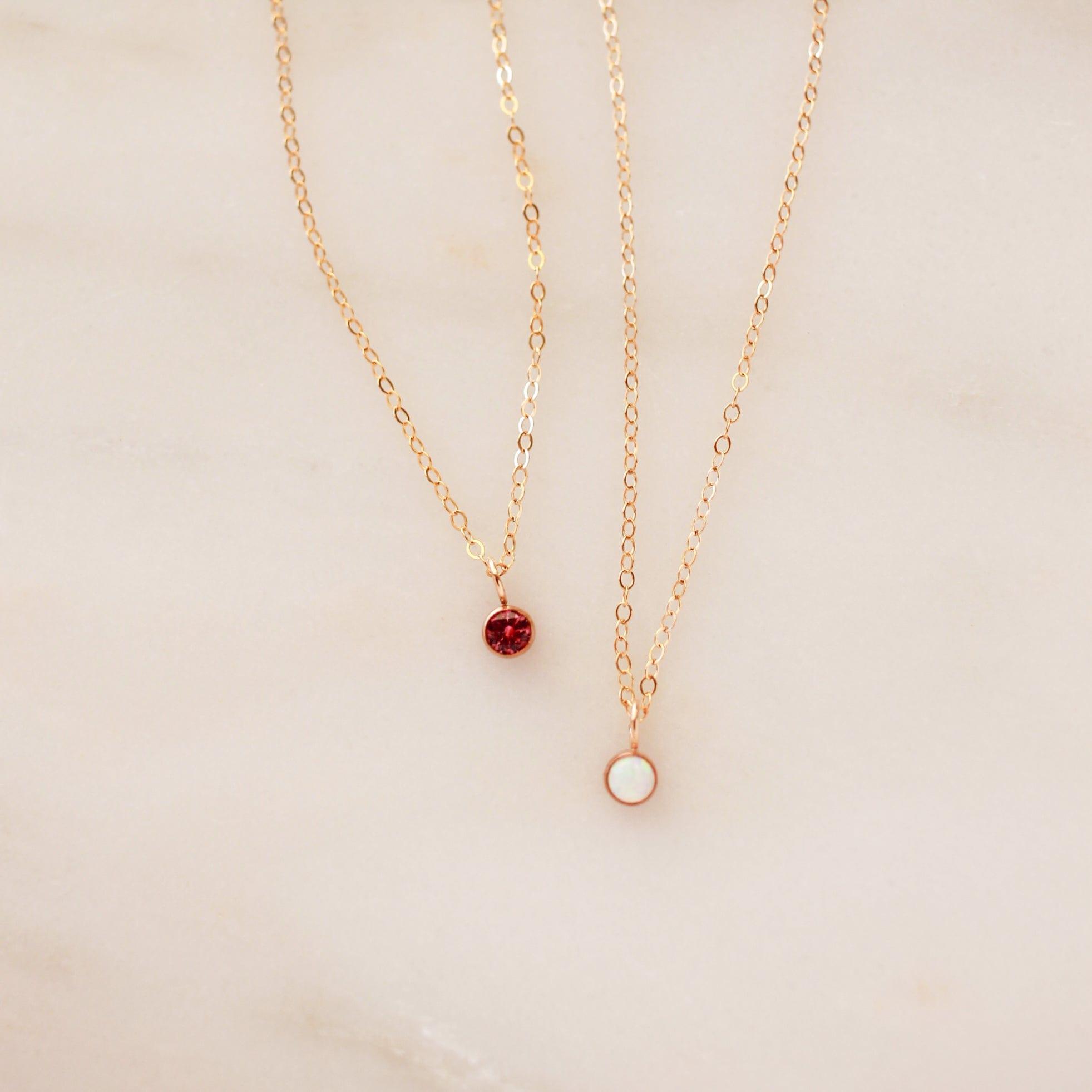 Birthstone Charm Necklace - Nolia Jewelry - Meaningful + Sustainably Handcrafted Jewelry