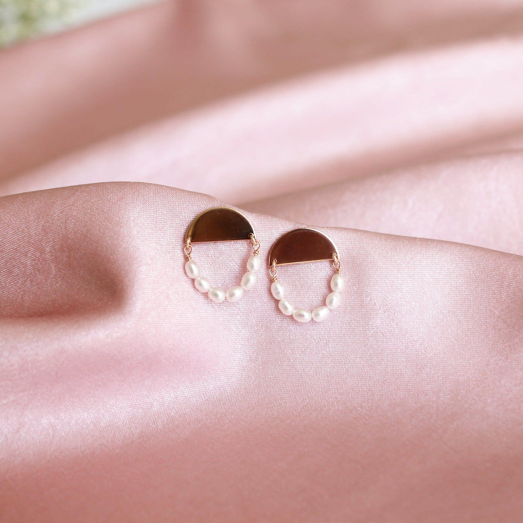 Camilla Pearl Stud Earrings - Nolia Jewelry - Meaningful + Sustainably Handcrafted Jewelry