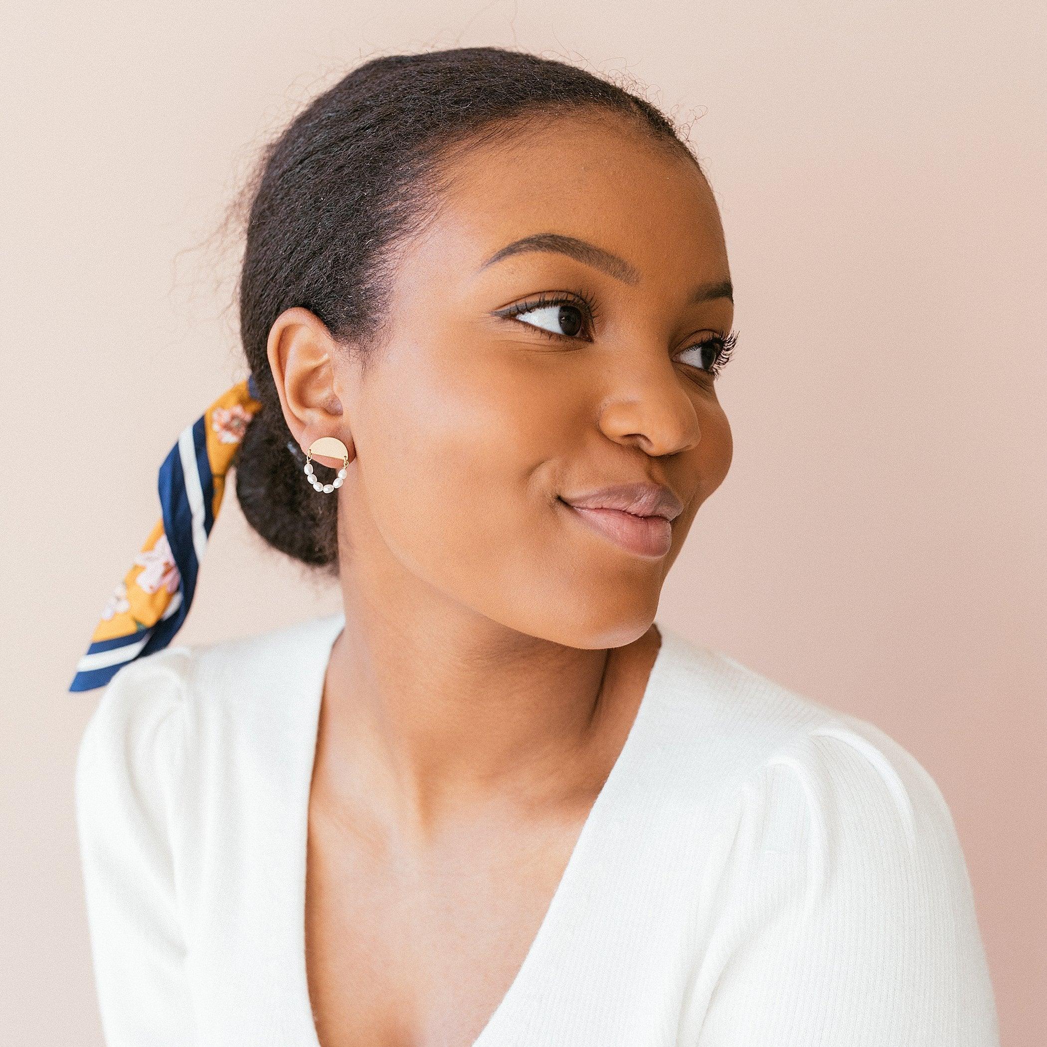 Camilla Pearl Stud Earrings - Nolia Jewelry - Meaningful + Sustainably Handcrafted Jewelry