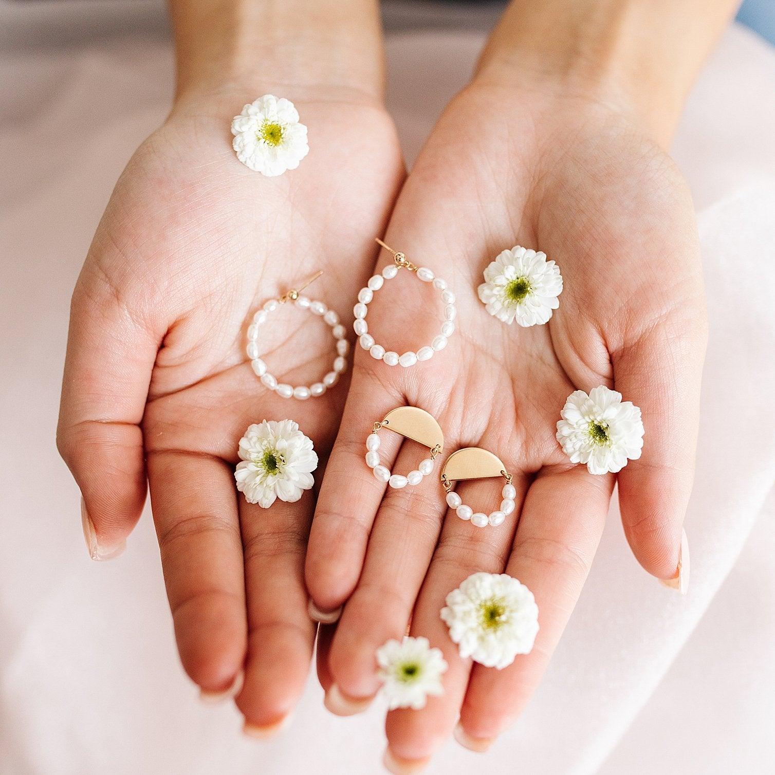Camilla Pearl Stud Earrings - Nolia Jewelry - Meaningful + Sustainably Handcrafted Jewelry