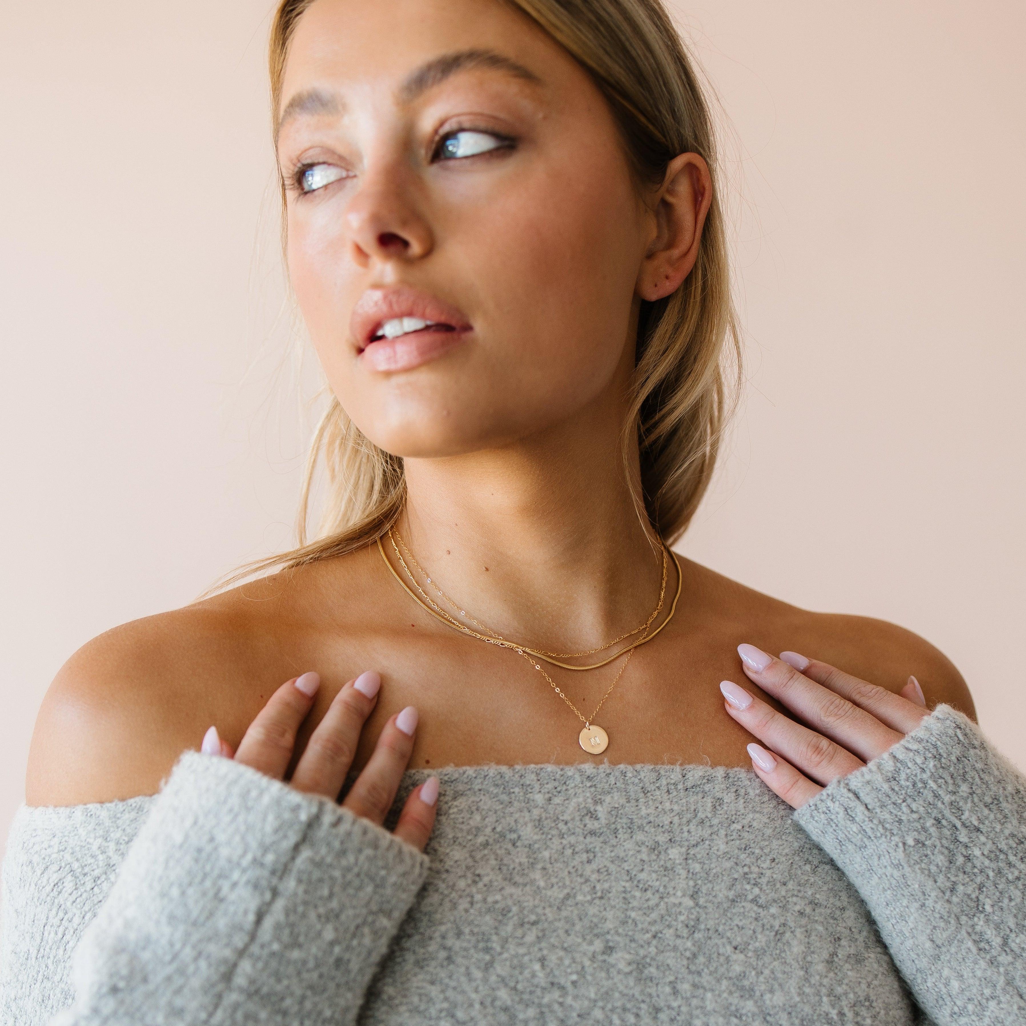 Cara Initial Necklace - Nolia Jewelry - Meaningful + Sustainably Handcrafted Jewelry