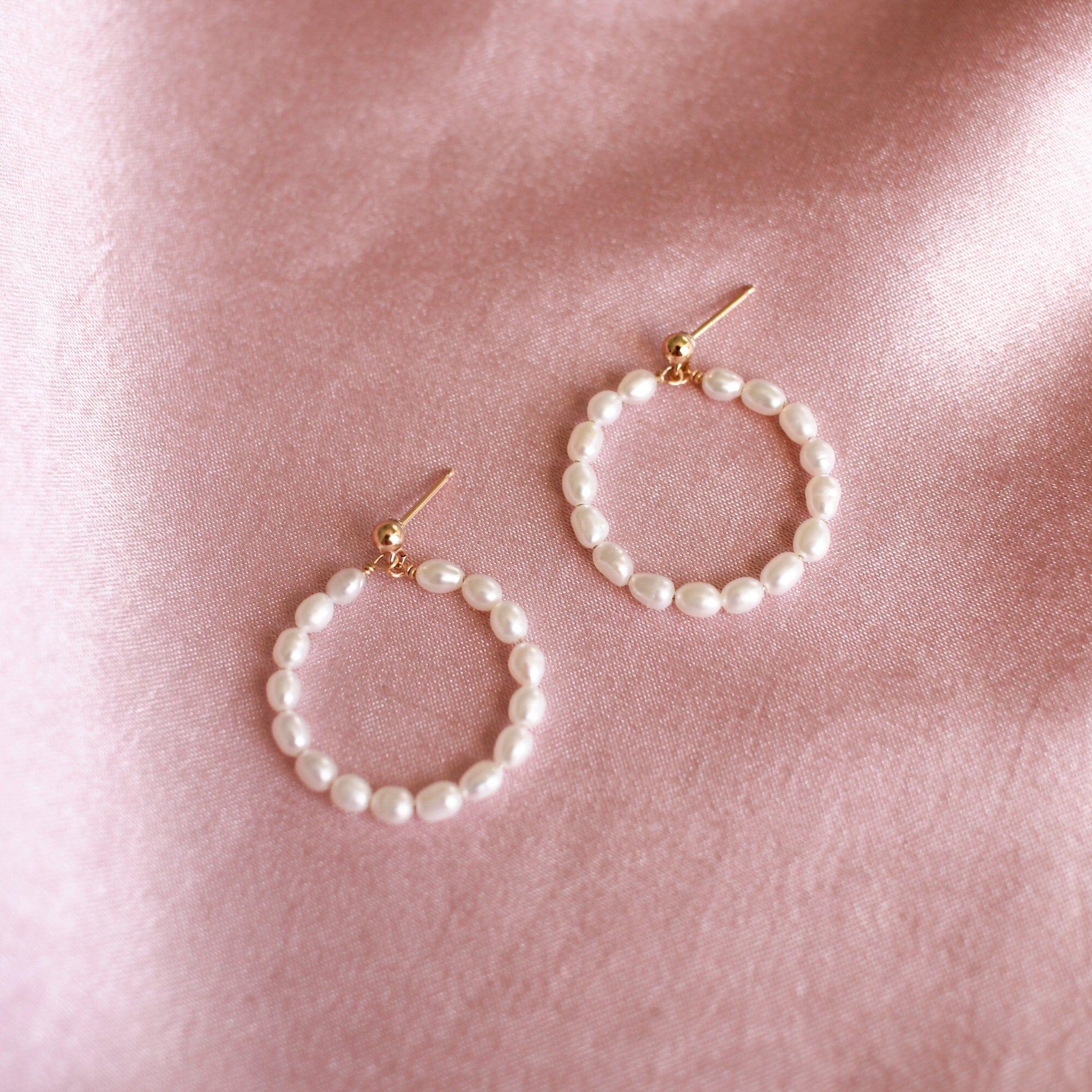 Carina Pearl Hoop Earrings - Nolia Jewelry - Meaningful + Sustainably Handcrafted Jewelry