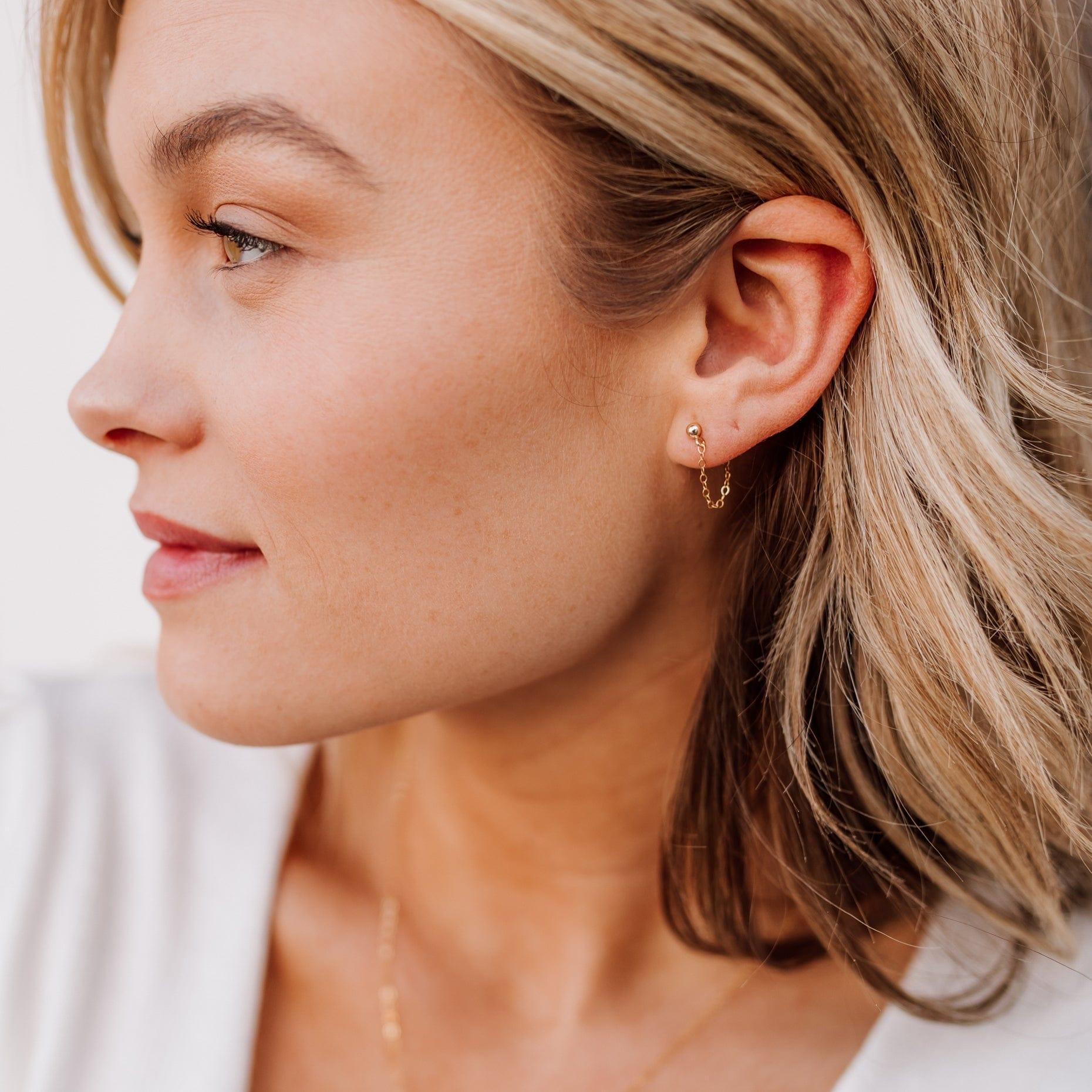 Chain Loop Earrings - Nolia Jewelry - Meaningful + Sustainably Handcrafted Jewelry