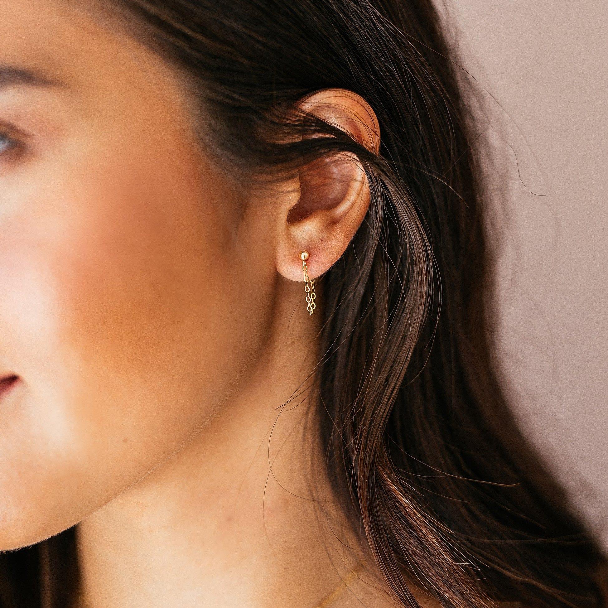 Chain Loop Earrings - Nolia Jewelry - Meaningful + Sustainably Handcrafted Jewelry