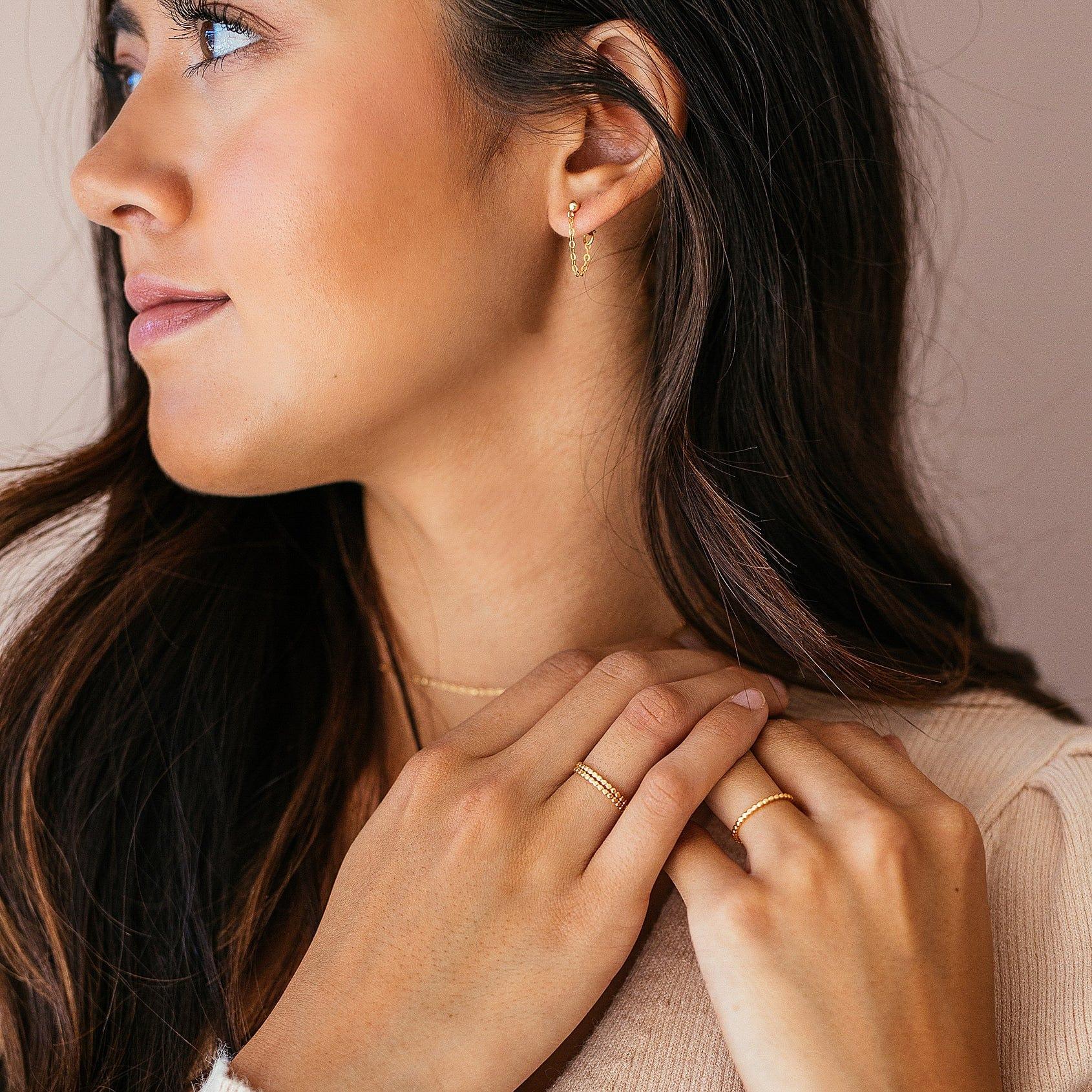Chain Loop Earrings - Nolia Jewelry - Meaningful + Sustainably Handcrafted Jewelry