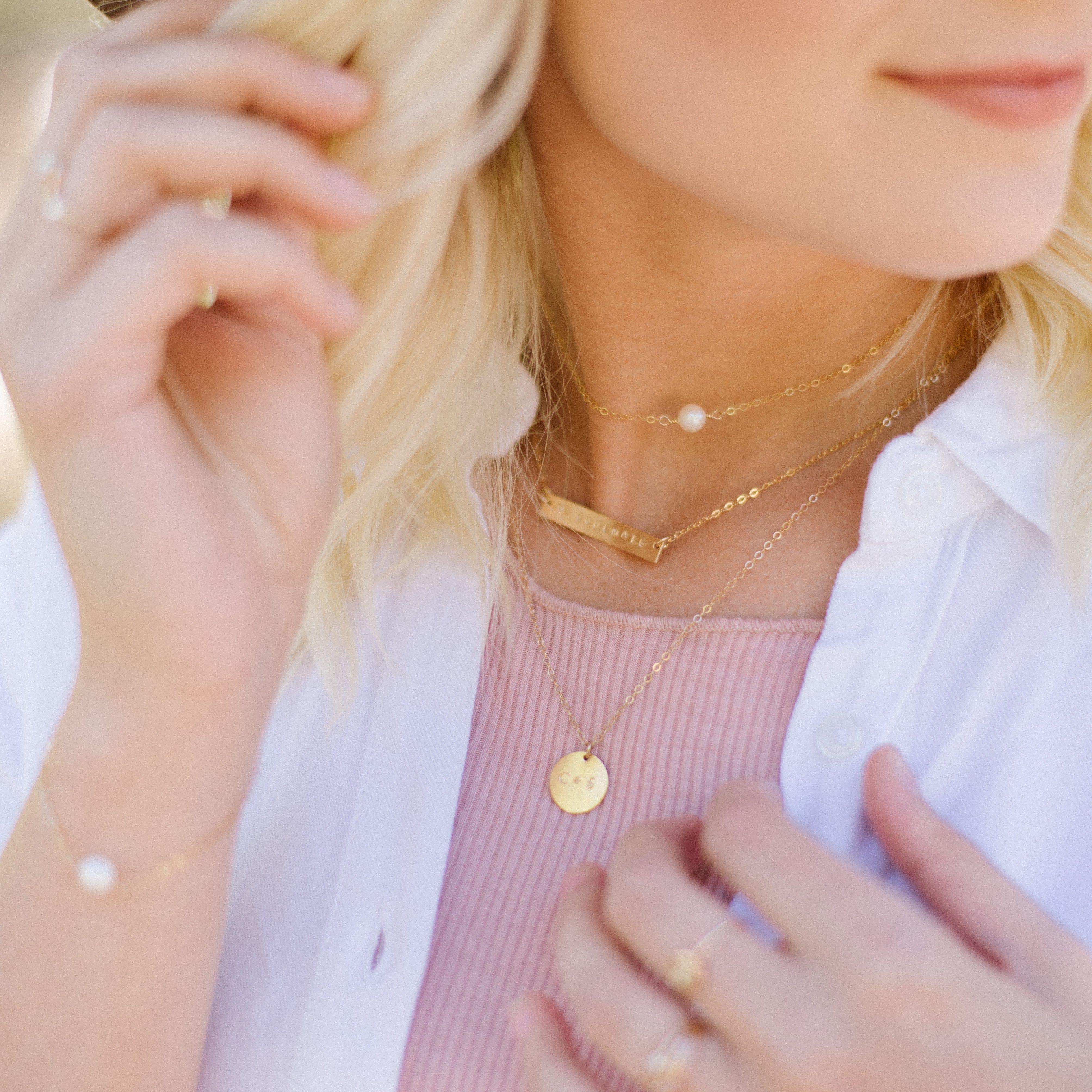 Couples Initials Necklace - Nolia Jewelry - Meaningful + Sustainably Handcrafted Jewelry