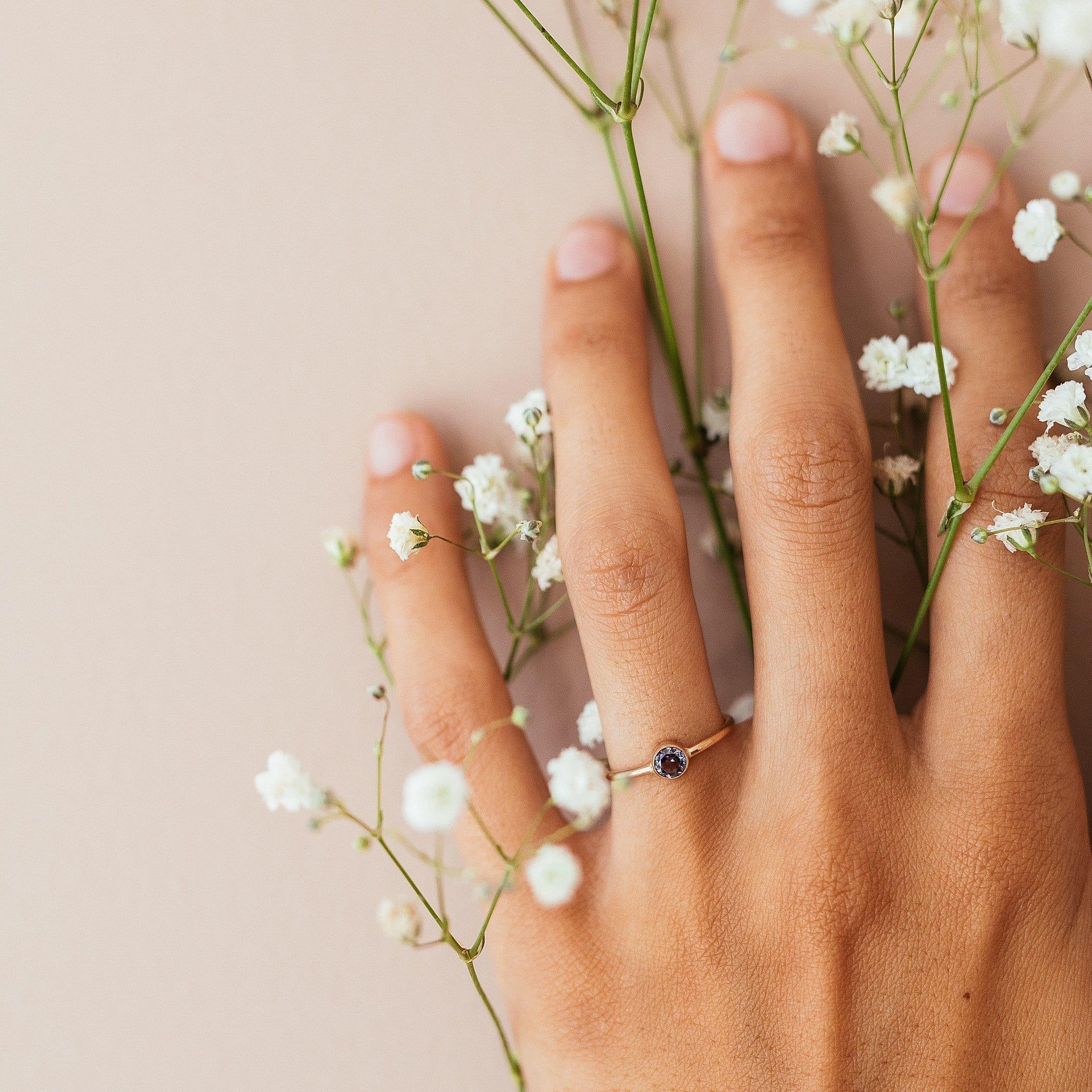 December Birthstone Ring ∙ Blue Zircon - Nolia Jewelry - Meaningful + Sustainably Handcrafted Jewelry