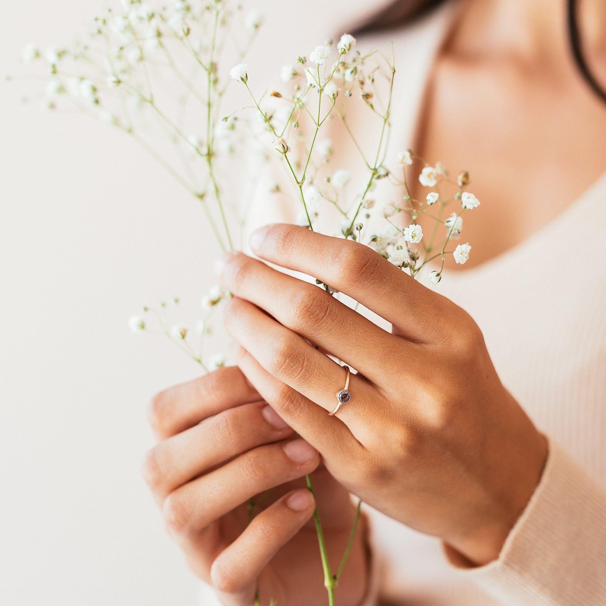 December Birthstone Ring ∙ Blue Zircon - Nolia Jewelry - Meaningful + Sustainably Handcrafted Jewelry