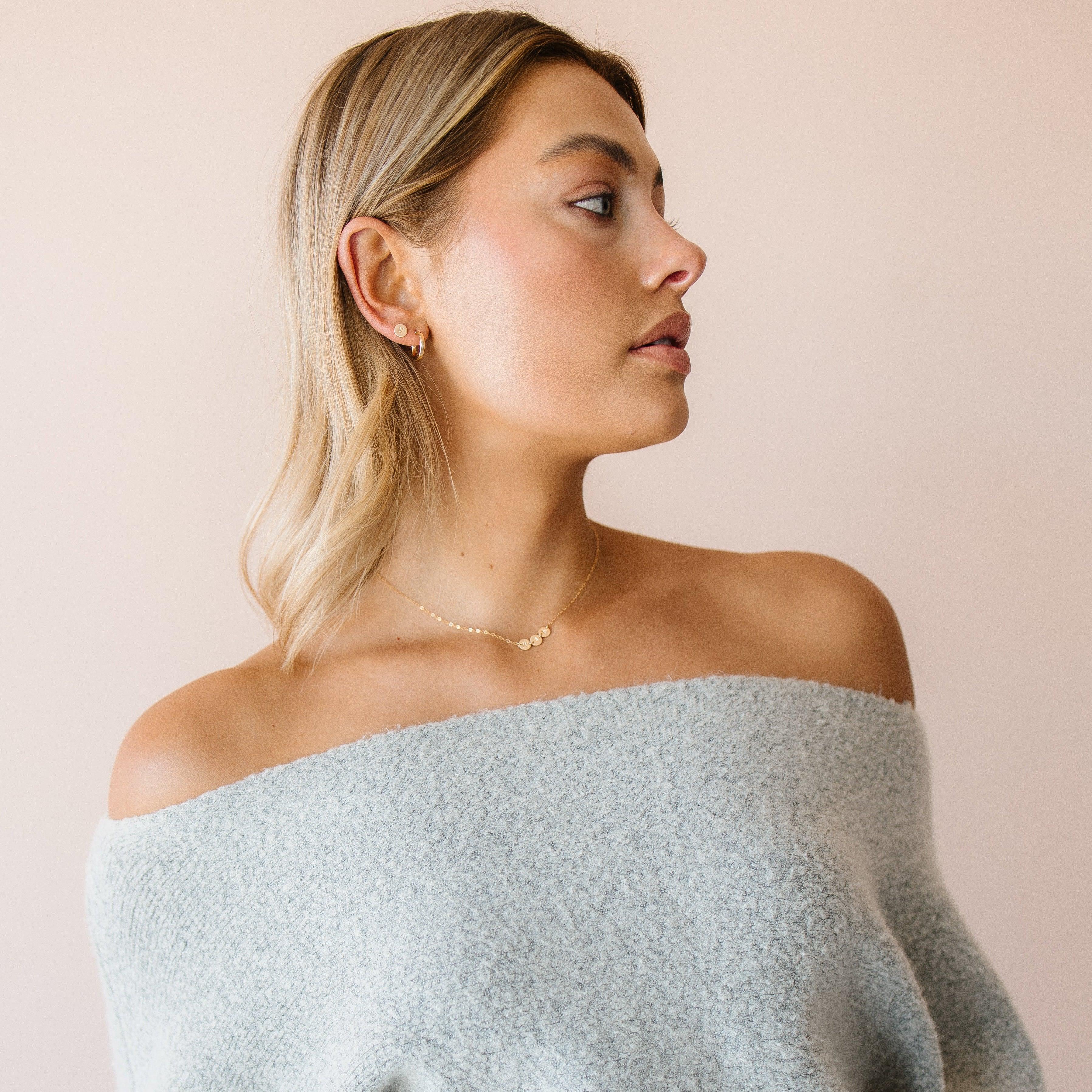 Ellie Personalized Stud Earrings - Nolia Jewelry - Meaningful + Sustainably Handcrafted Jewelry