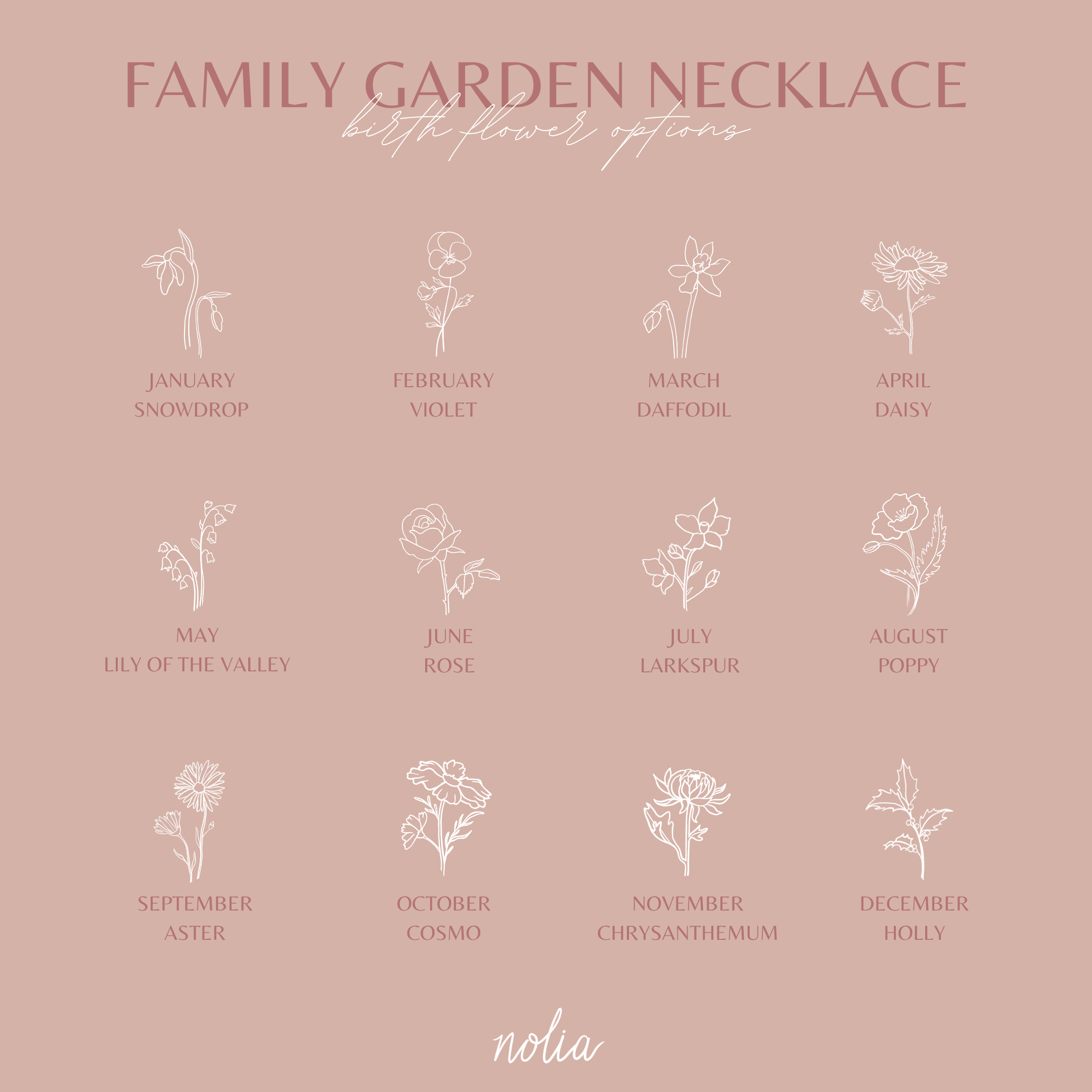 Family Garden Bar Necklace - Nolia Jewelry - Meaningful + Sustainably Handcrafted Jewelry