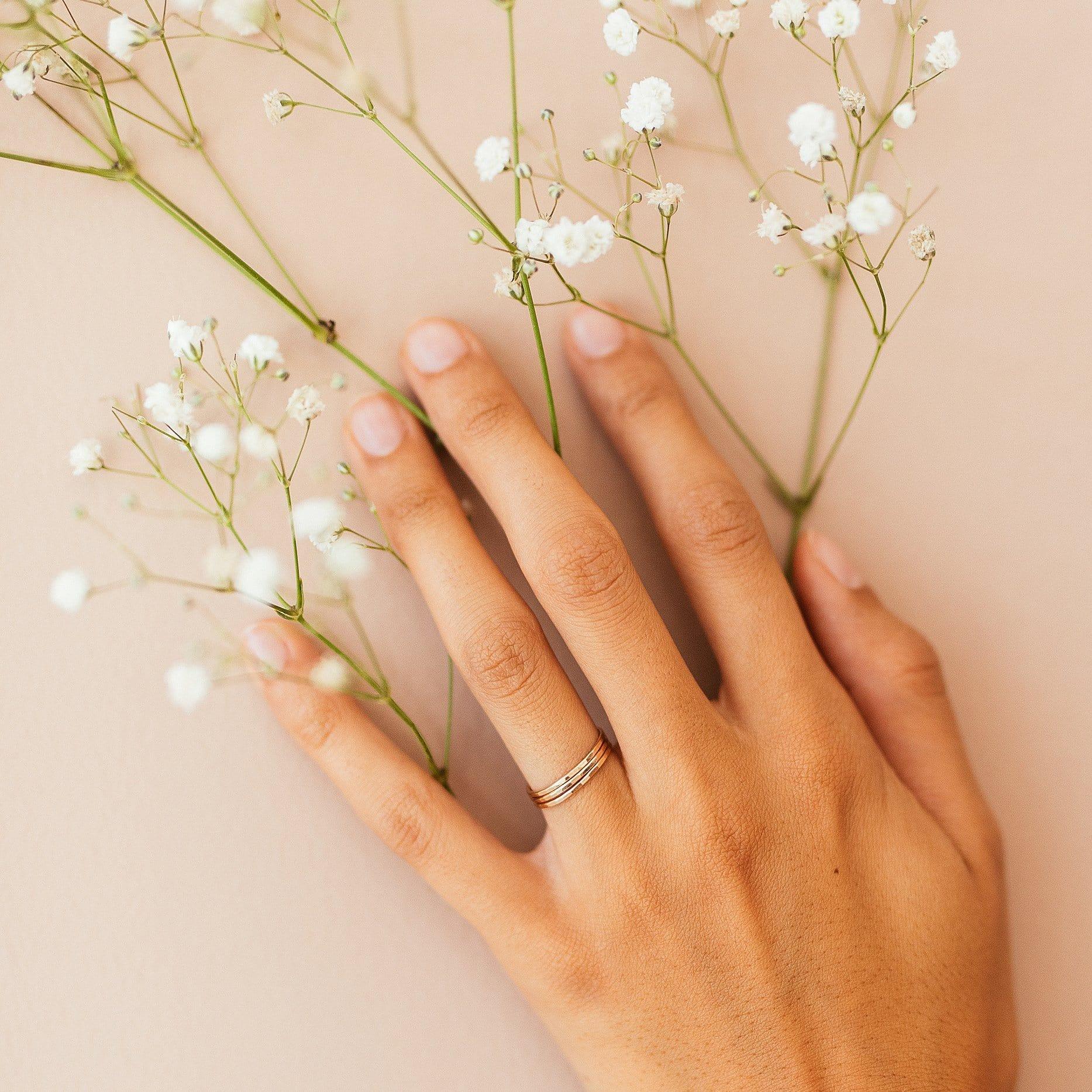 Hammered Skinny Rings - Nolia Jewelry - Meaningful + Sustainably Handcrafted Jewelry