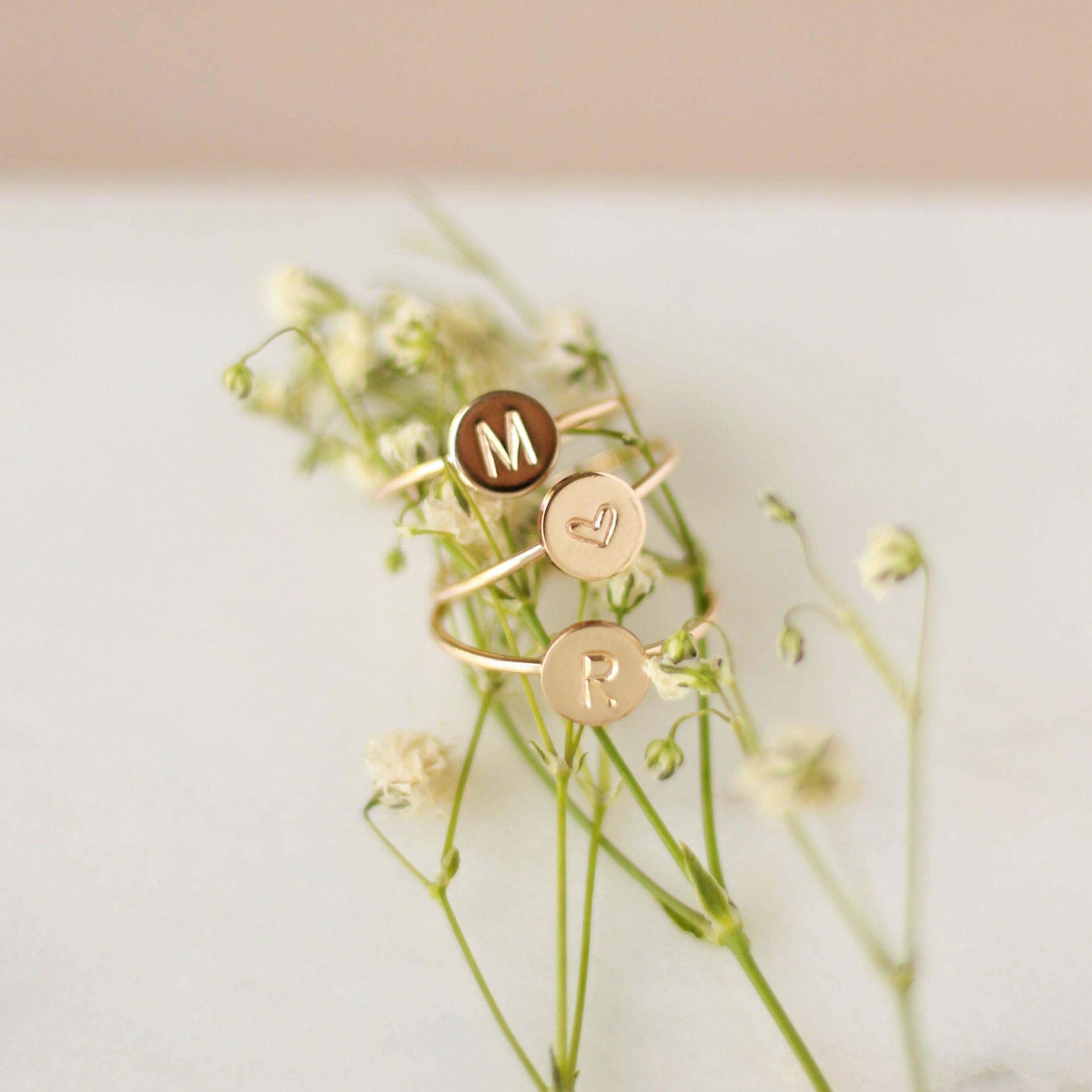 Initial Disc Ring - Nolia Jewelry - Meaningful + Sustainably Handcrafted Jewelry