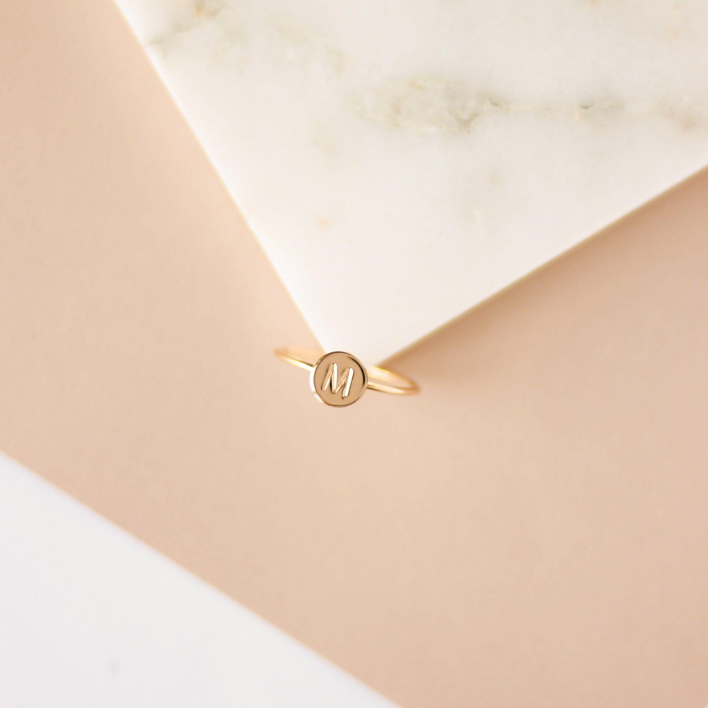 Initial Disc Ring - Nolia Jewelry - Meaningful + Sustainably Handcrafted Jewelry