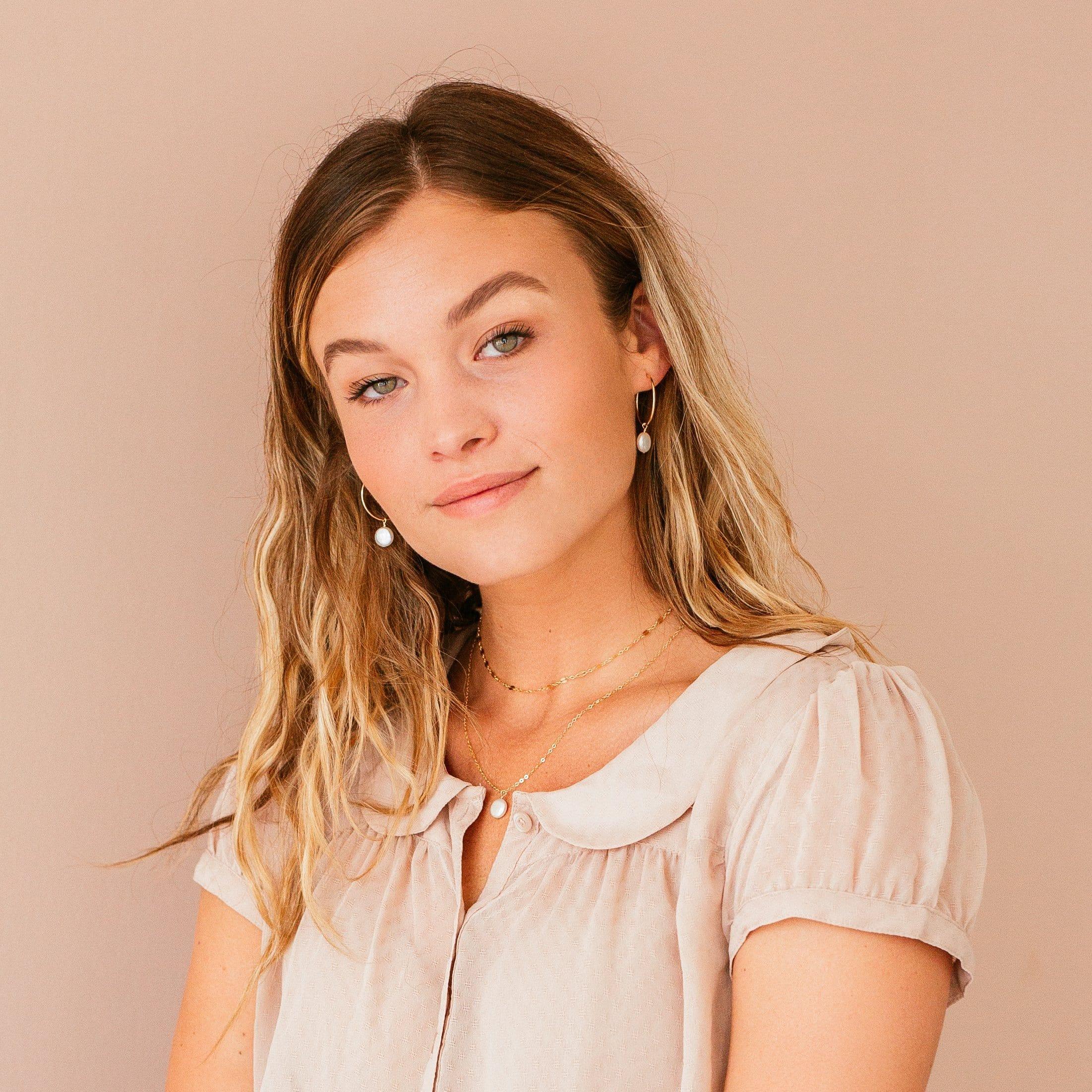 Lana Pearl Hoop Earrings - Nolia Jewelry - Meaningful + Sustainably Handcrafted Jewelry