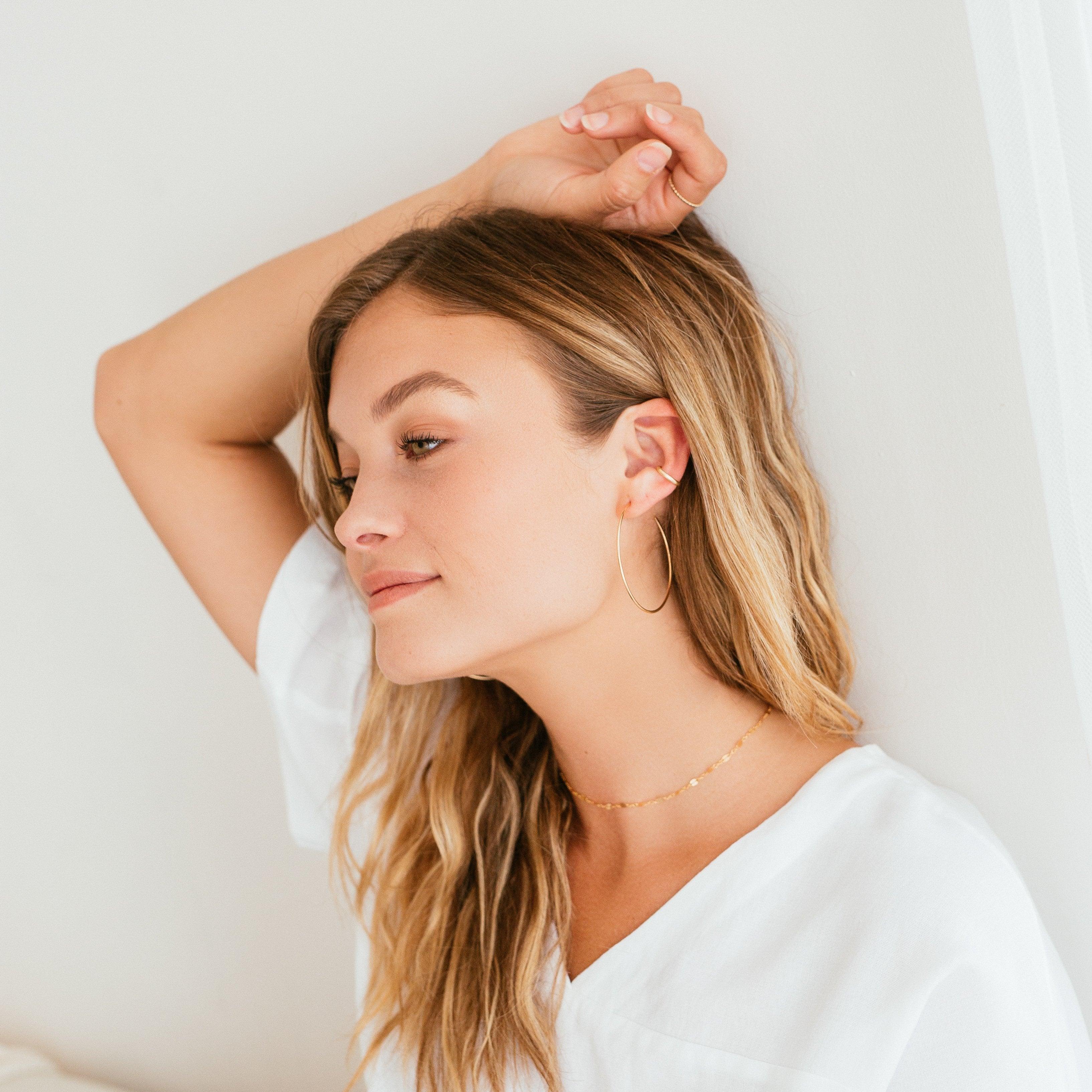 Large Everyday Hoop Earrings - Nolia Jewelry - Meaningful + Sustainably Handcrafted Jewelry