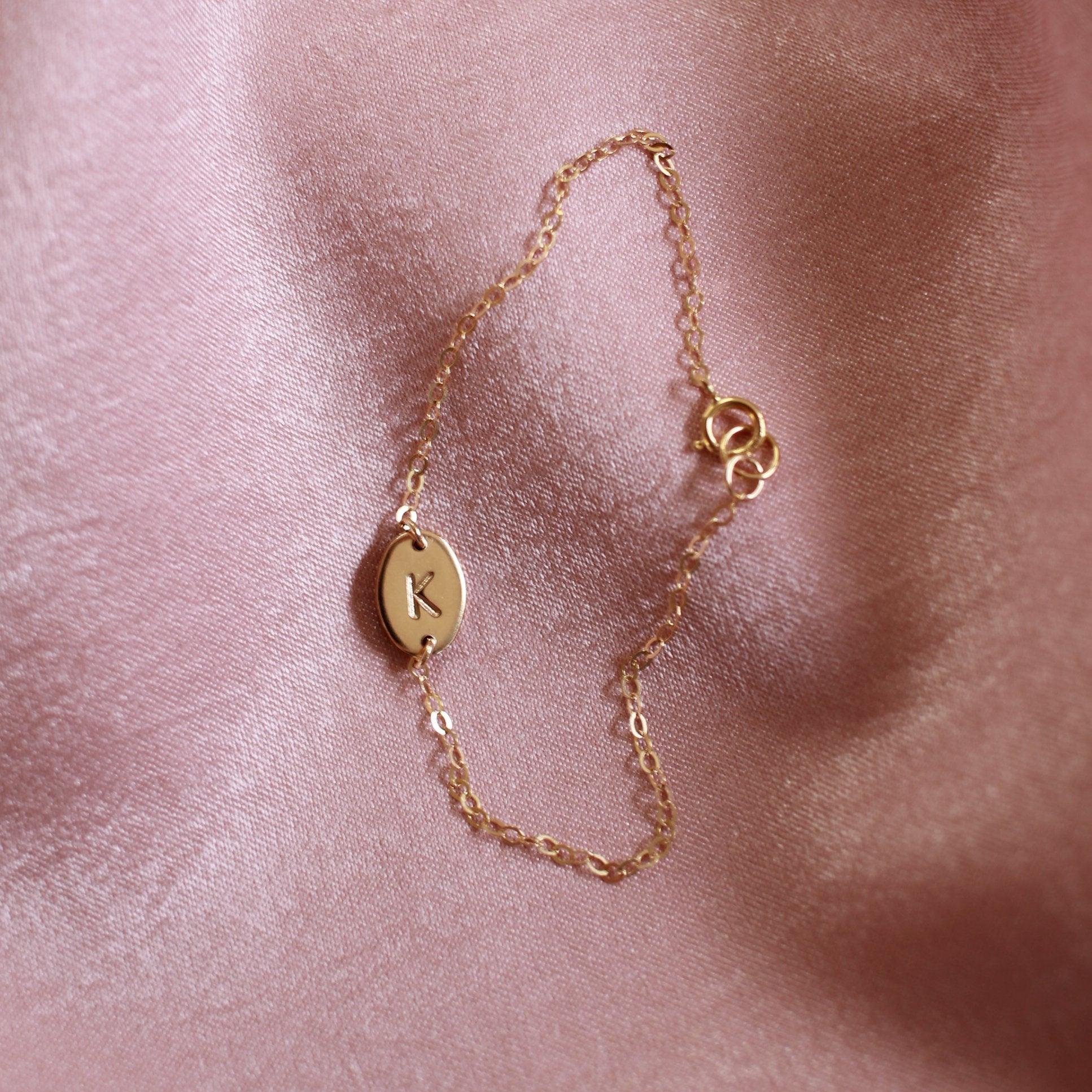 Lydia Oval Initial Bracelet - Nolia Jewelry - Meaningful + Sustainably Handcrafted Jewelry
