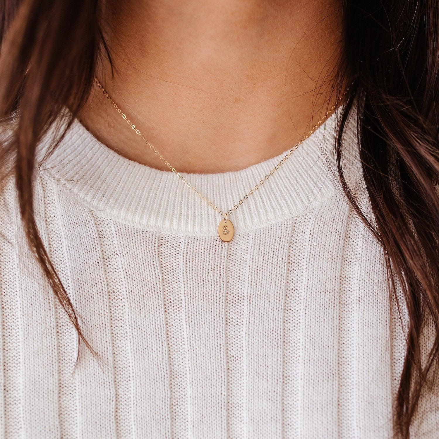 Lydia Oval Initial Necklace - Nolia Jewelry - Meaningful + Sustainably Handcrafted Jewelry