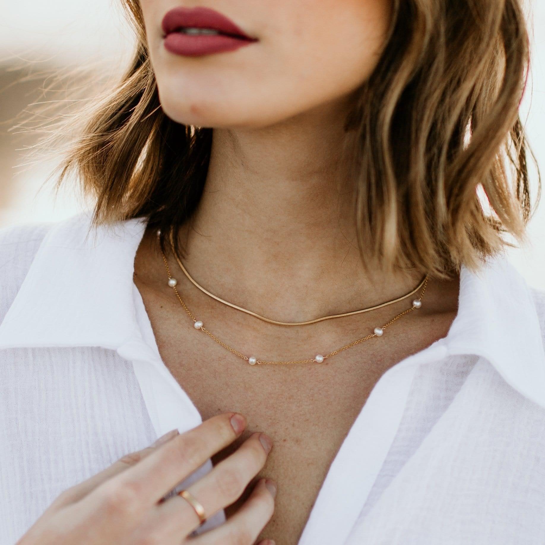 Marie Pearl Chain Necklace - Nolia Jewelry - Meaningful + Sustainably Handcrafted Jewelry