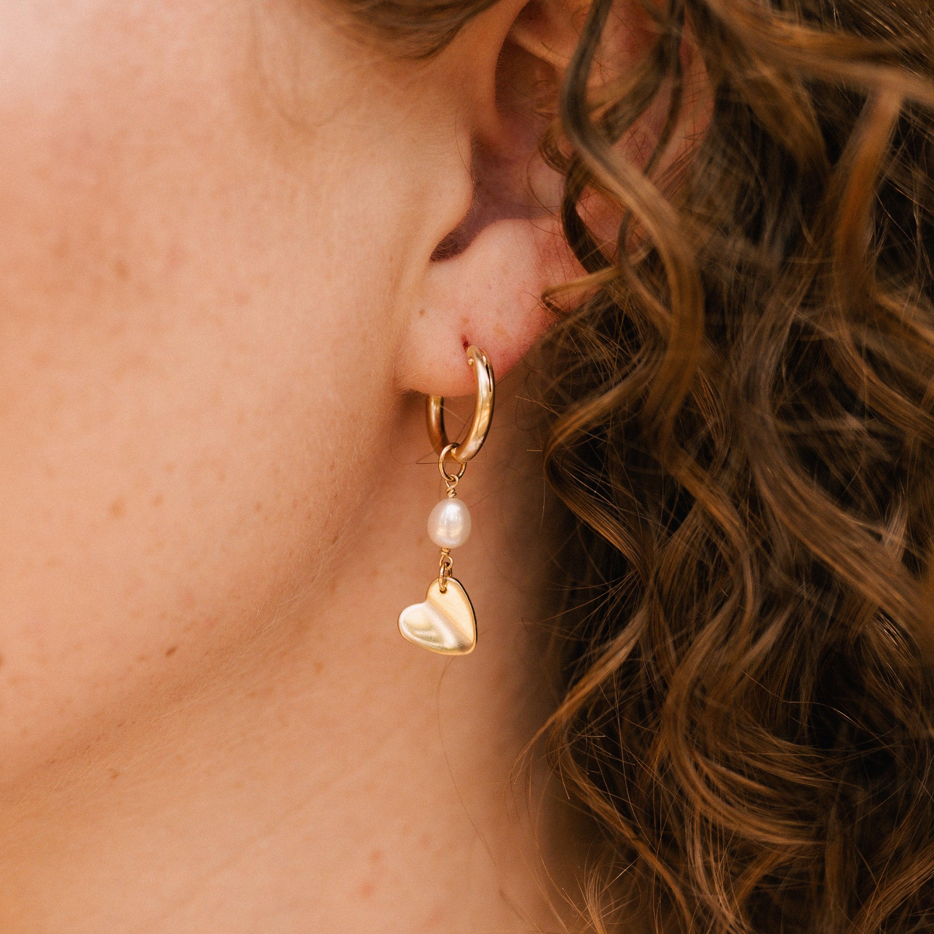 Mini Paper Heart Hoop Earrings - Nolia Jewelry - Meaningful + Sustainably Handcrafted Jewelry