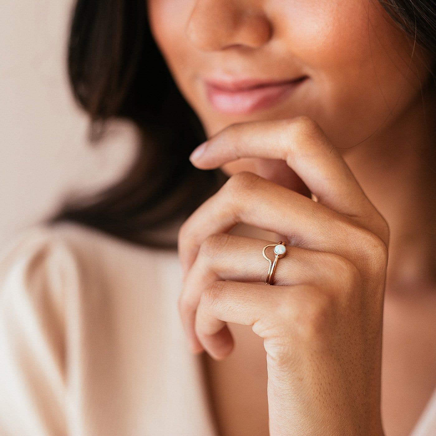 October Birthstone Ring ∙ Opal - Nolia Jewelry - Meaningful + Sustainably Handcrafted Jewelry