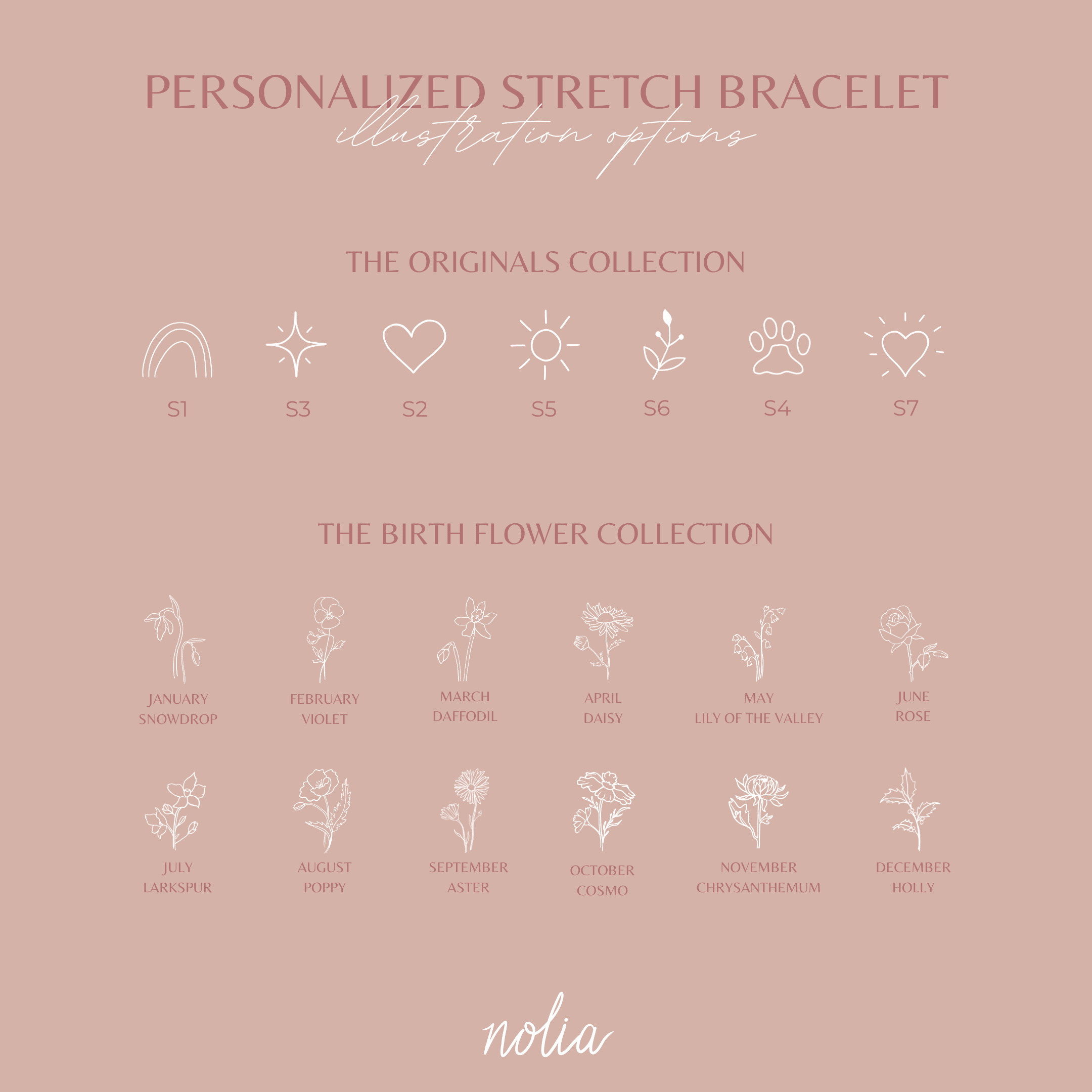 Original Personalized Stretch Bracelet - Nolia Jewelry - Meaningful + Sustainably Handcrafted Jewelry