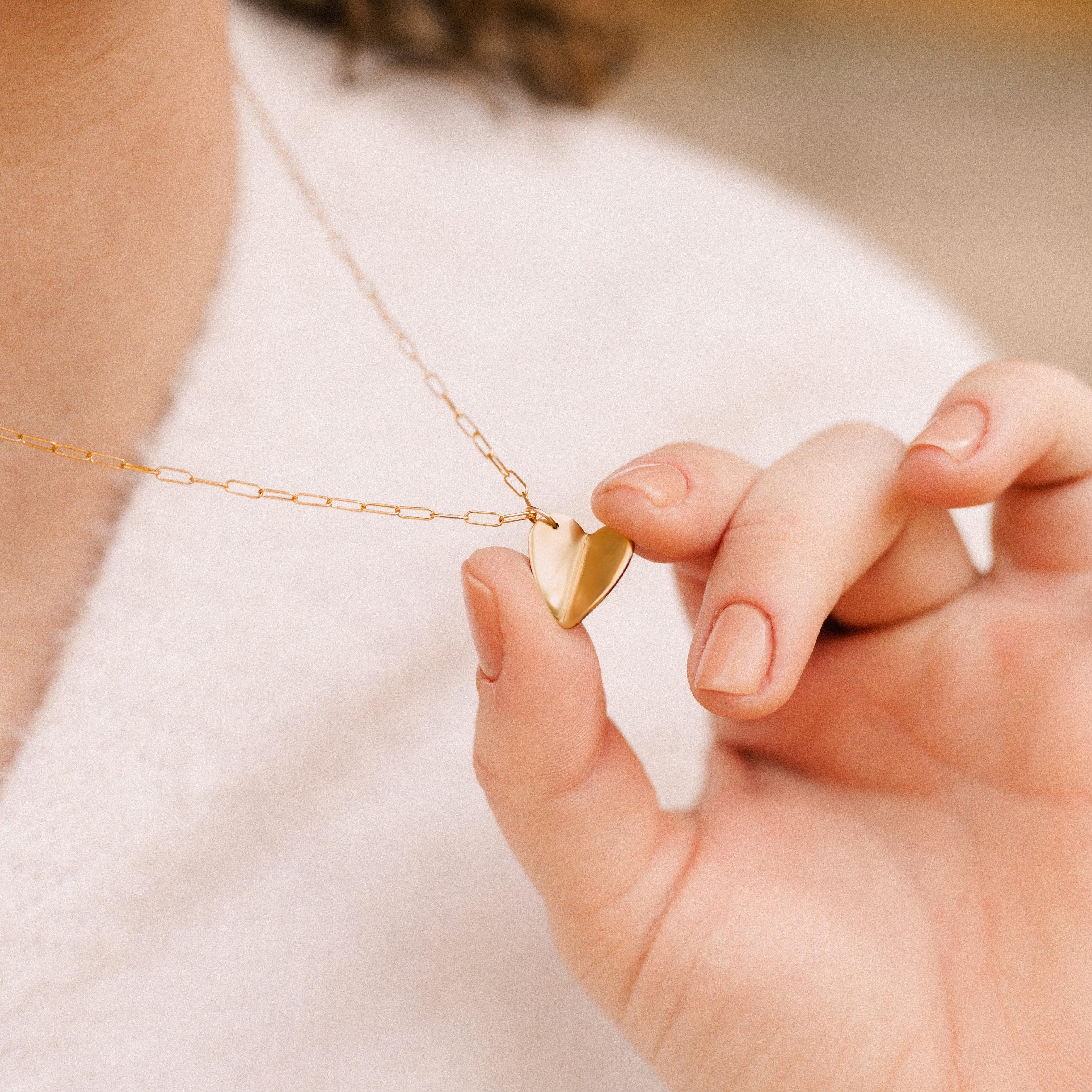 Paper Heart Necklace - Nolia Jewelry - Meaningful + Sustainably Handcrafted Jewelry