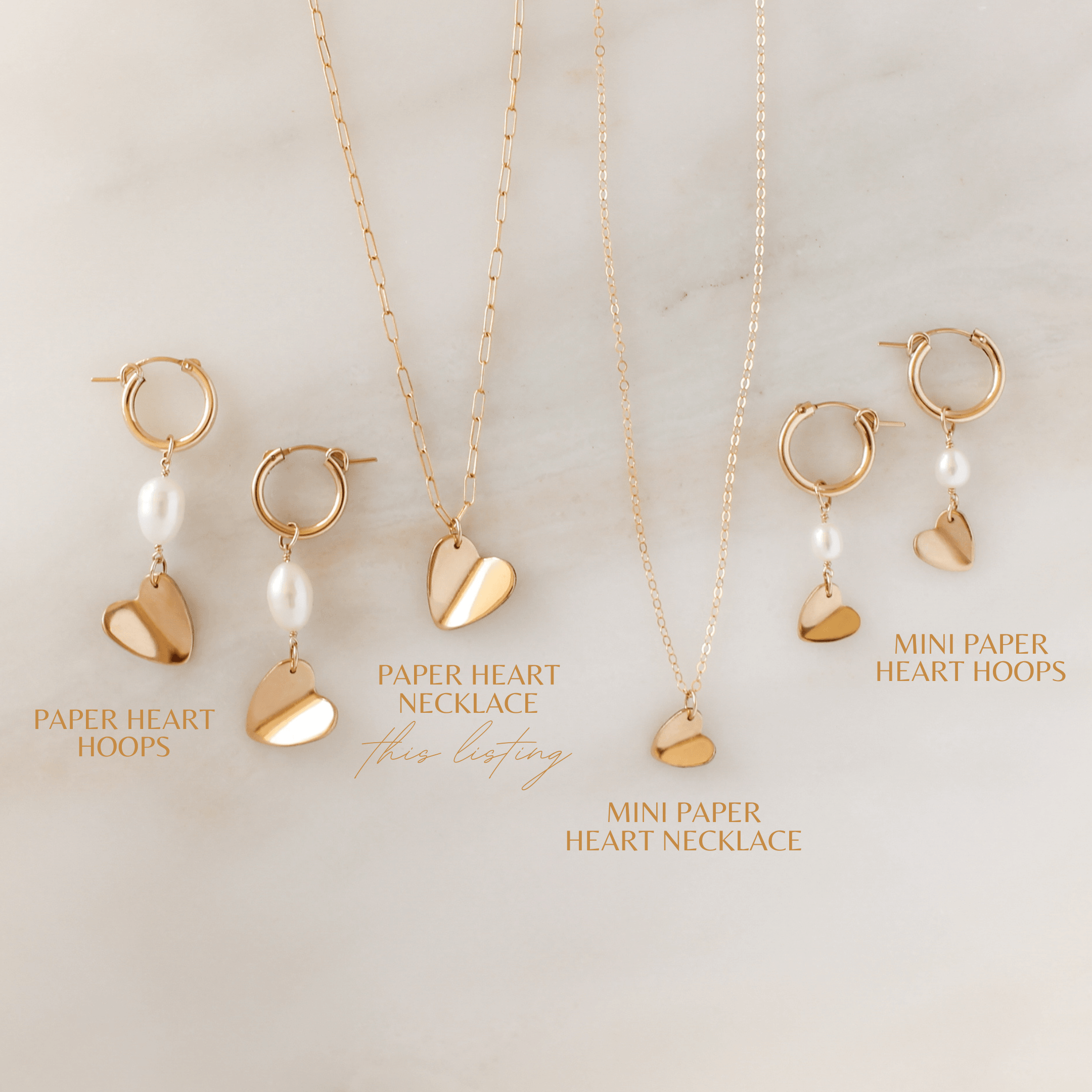 Paper Heart Necklace - Nolia Jewelry - Meaningful + Sustainably Handcrafted Jewelry