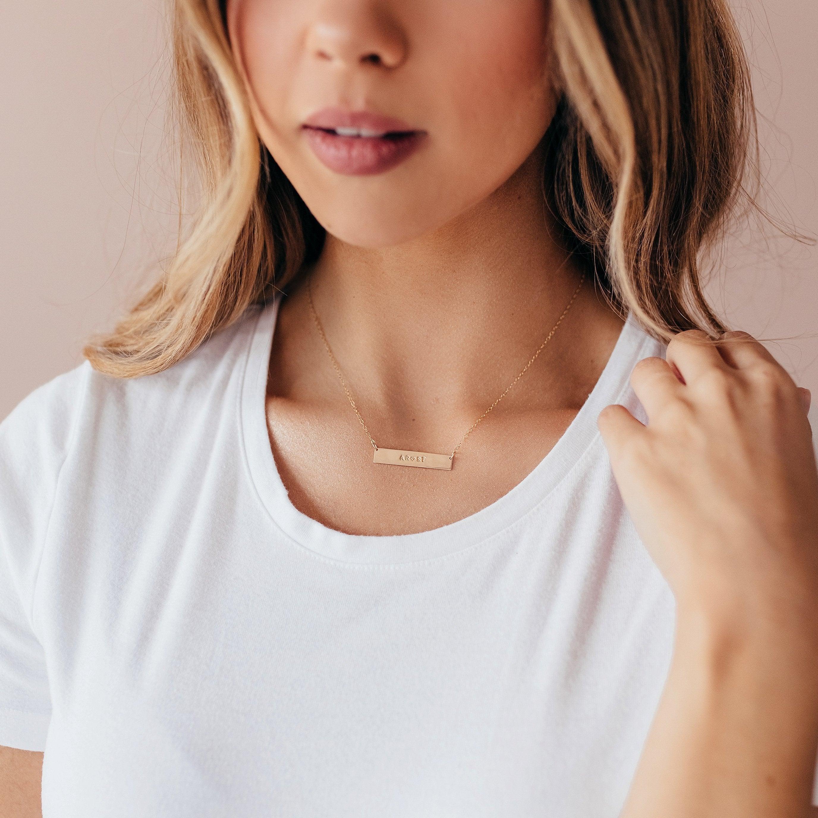 Personalized Bar Necklace - Nolia Jewelry - Meaningful + Sustainably Handcrafted Jewelry